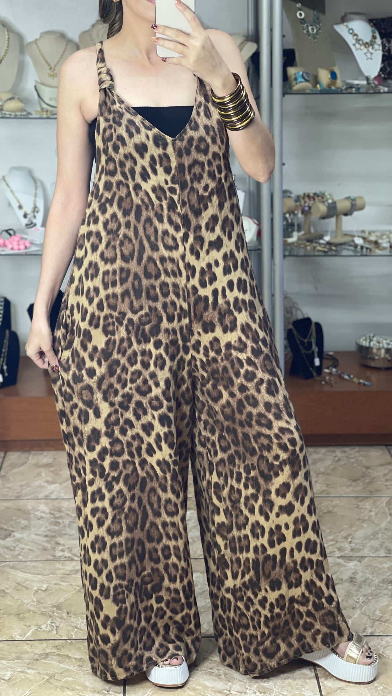 Leopard OS Linen Jumpsuit