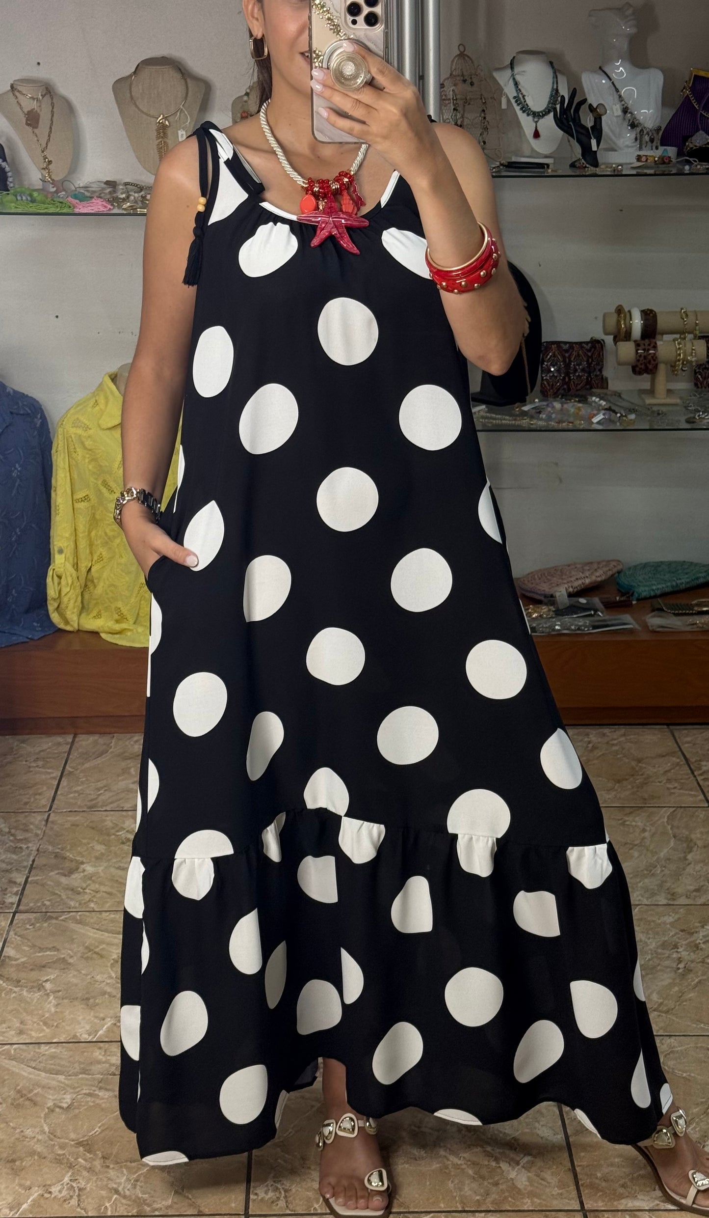 Black/White Polkadots Maxi Dress (REGULAR & PLUS)