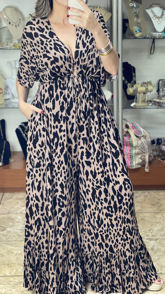 Boho Animal Print Jumpsuit