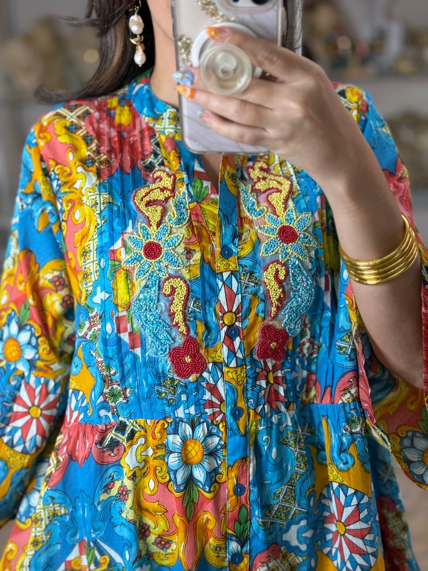 Beaded OS Boho Dress