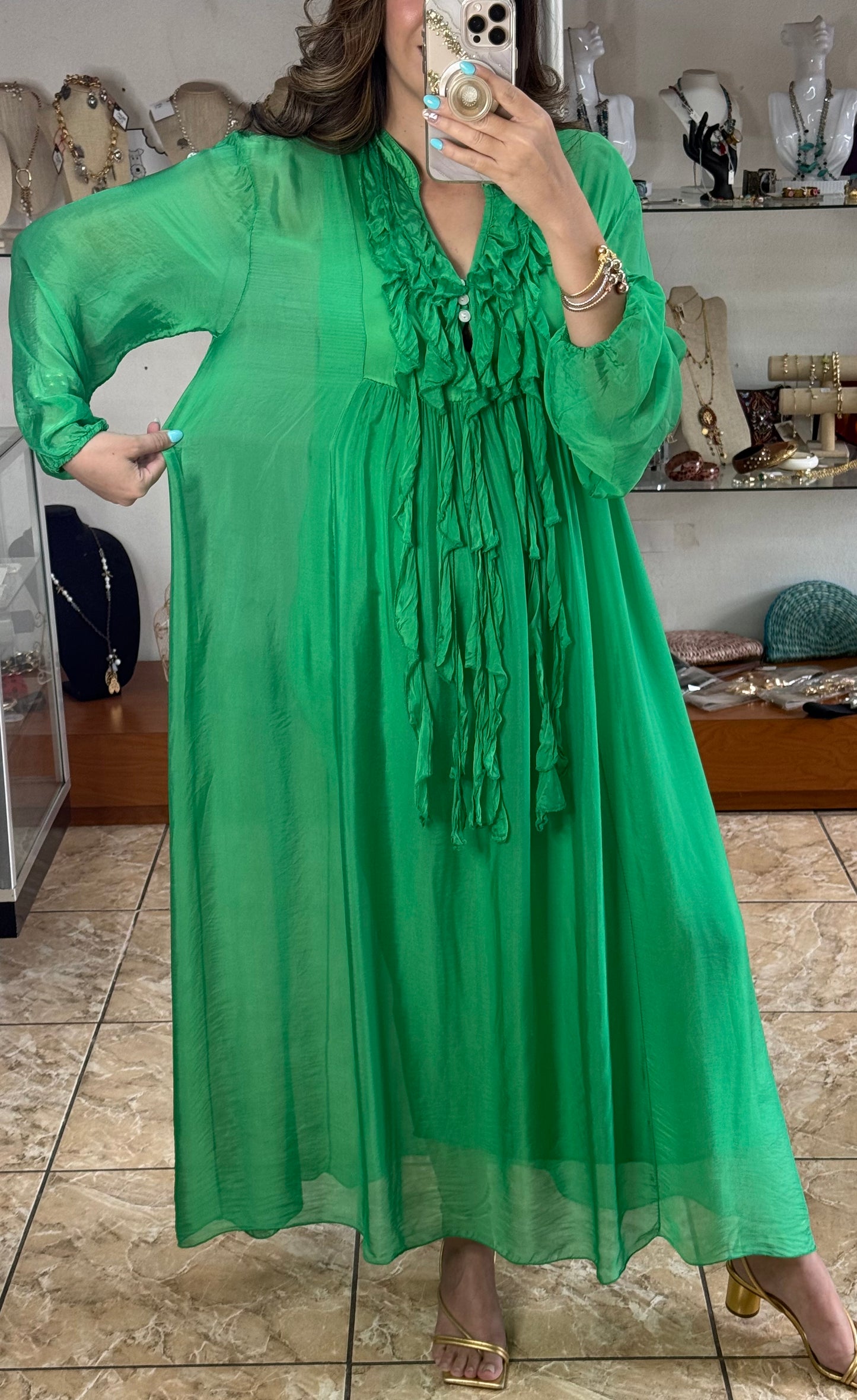 OS Silk Maxi Dress (NO RETURNS OR EXCHANGE)