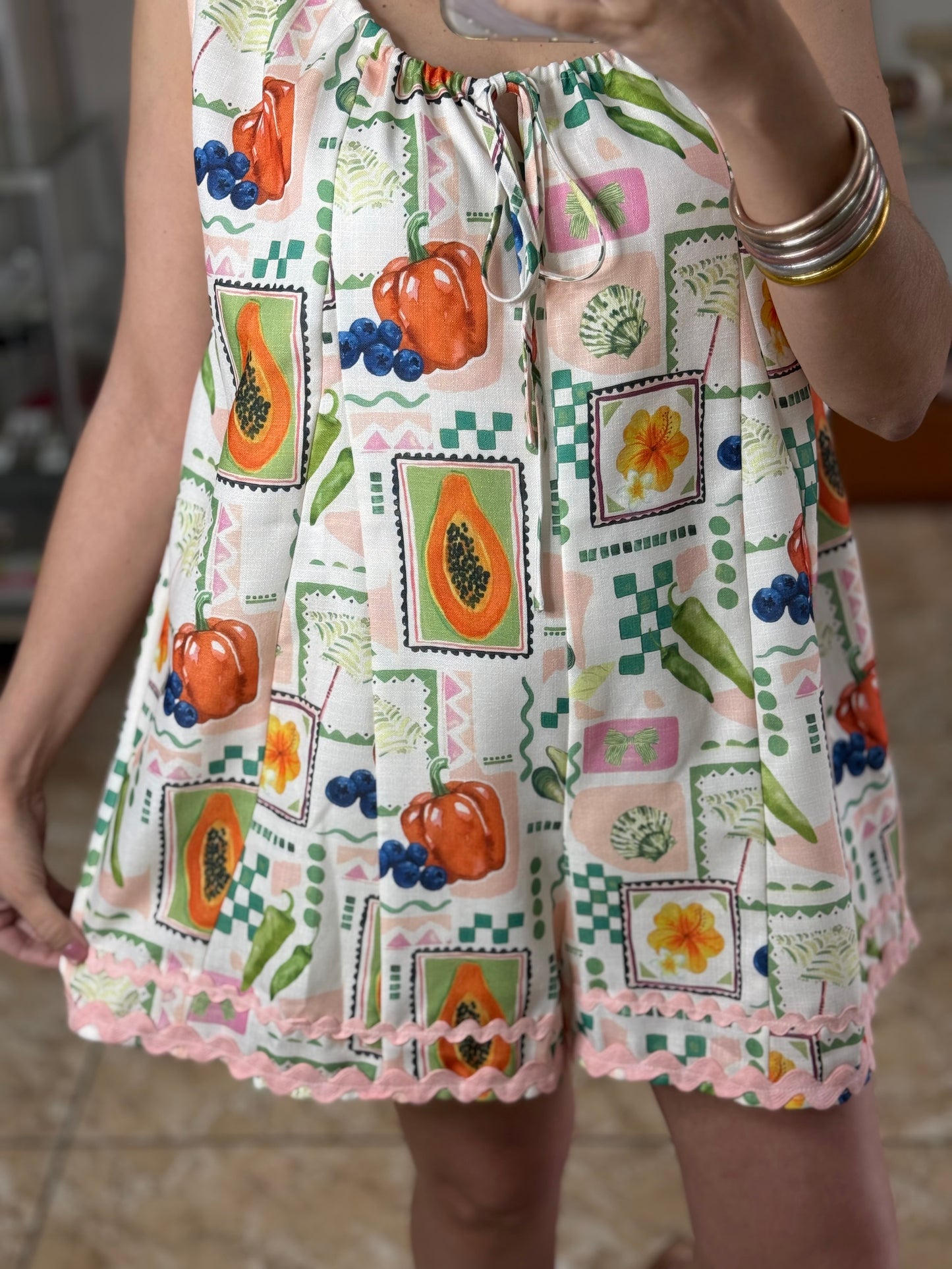 Papaya Mix Oversized Romper