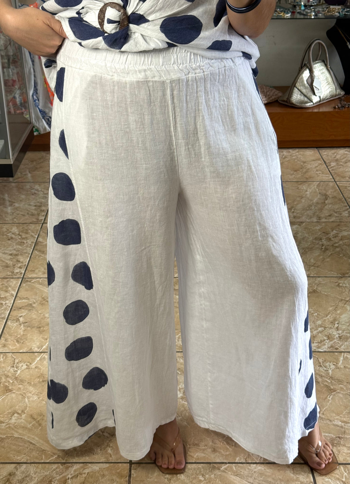 OS Polkadots Linen Set (NO RETURNS OR EXCHANGE)