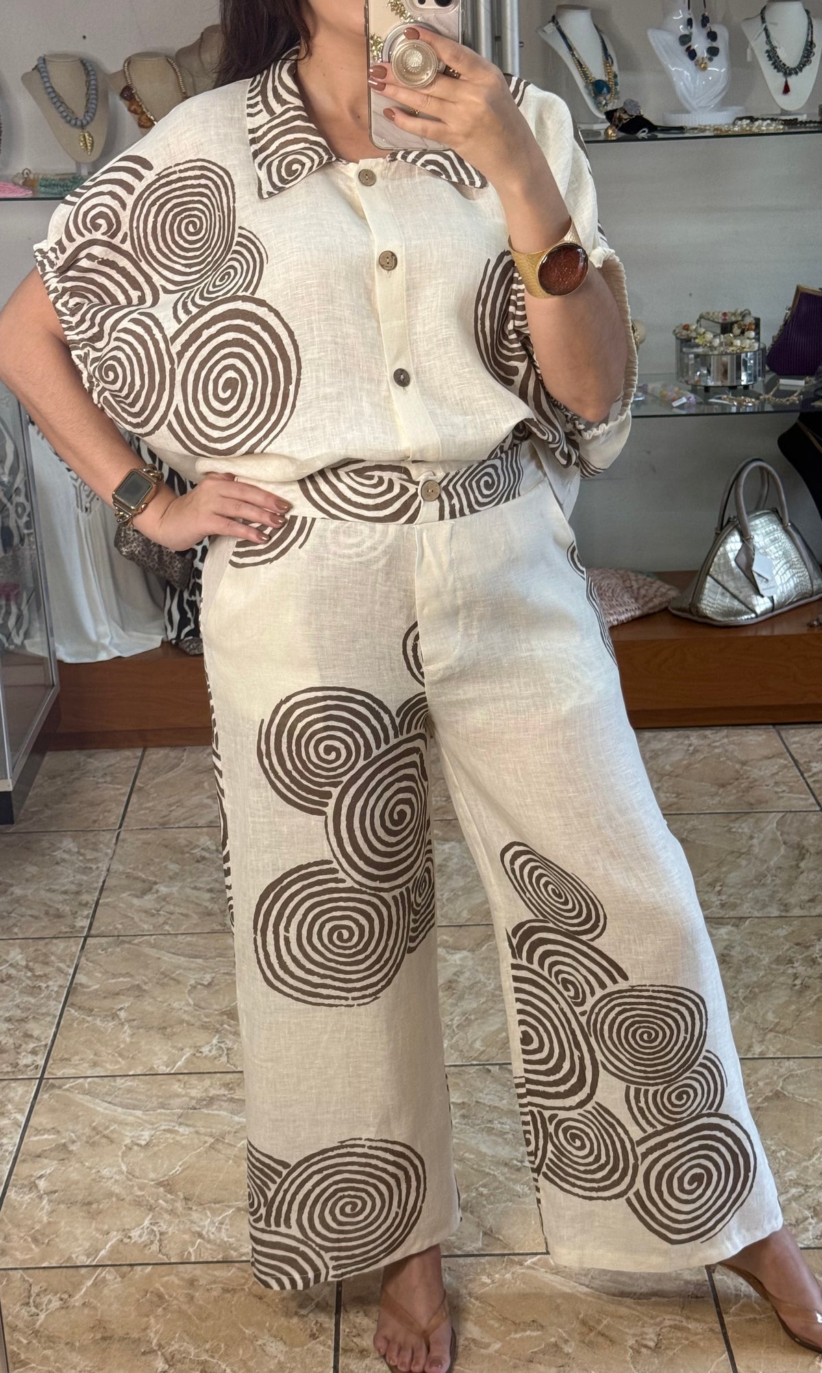 Spiral Pattern OS Top & Pant Set (NO RETURNS OR EXCHANGE)