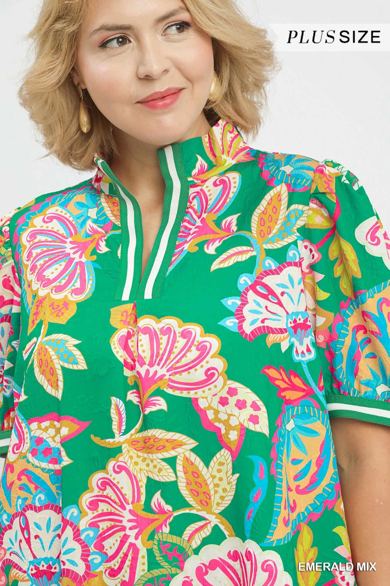 Emerald Jacquard Paisly Tunic Dress
