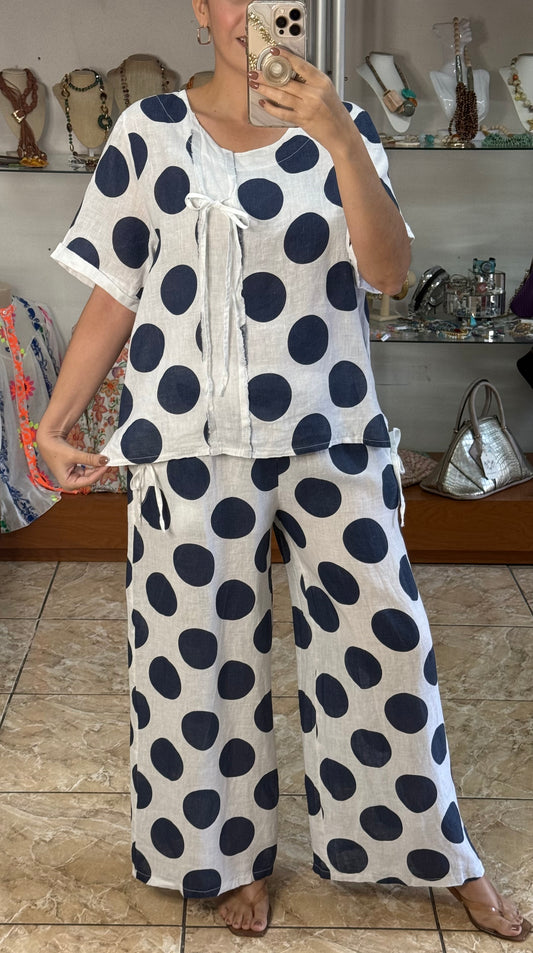 Polka Dots and Ribbons OS Linen Set (NO RETURNS OR EXCHANGE)