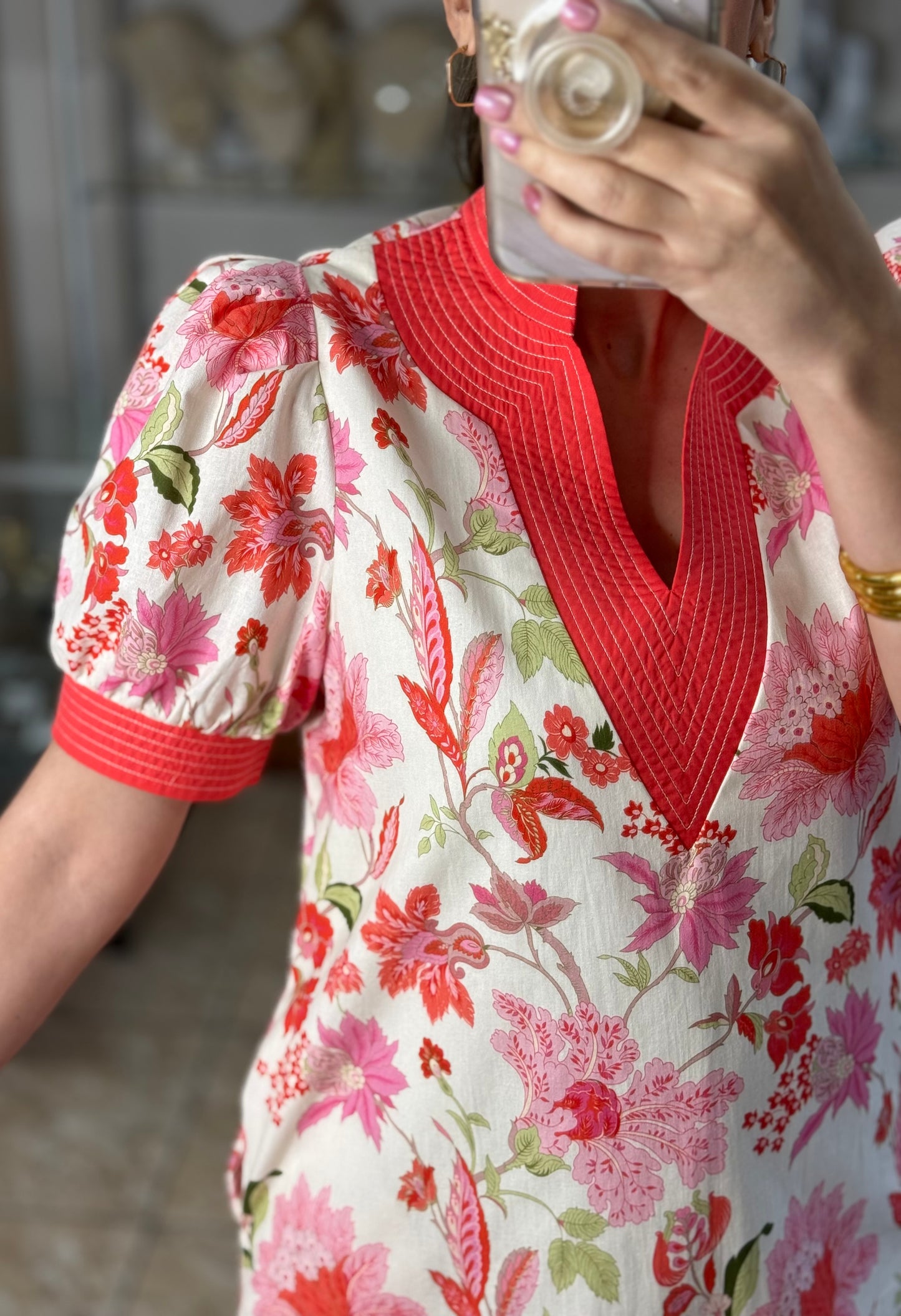 Puff Sleeve Floral Mini Dress