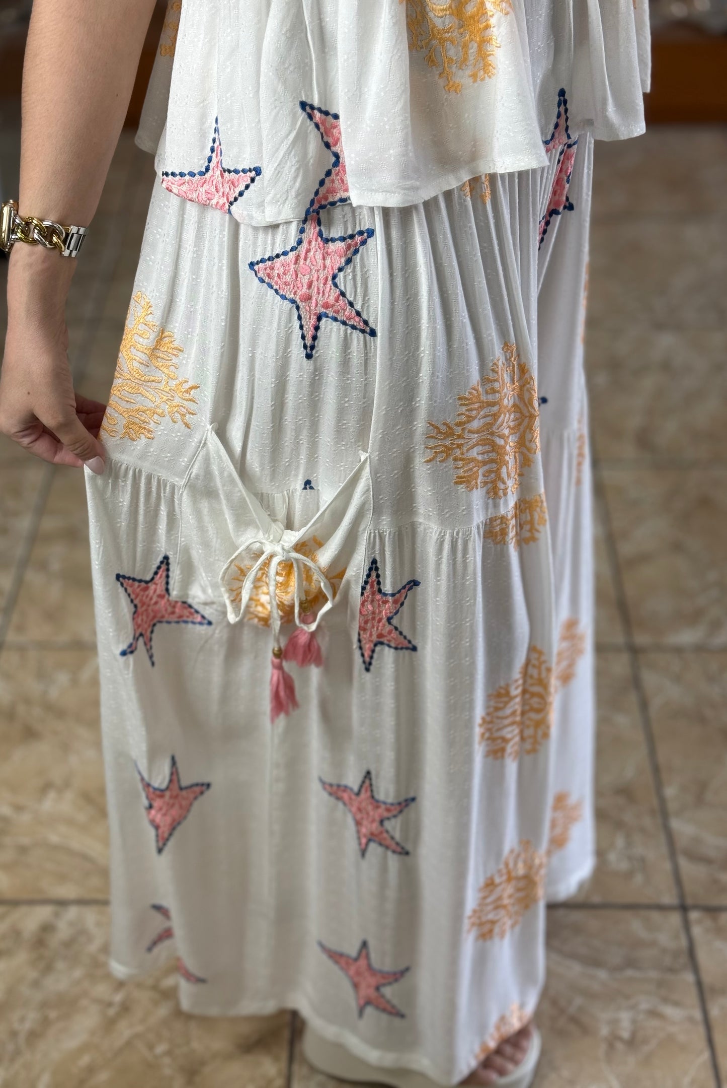 Summer Embroidered Top and Pant Set (NO RETURNS OR EXCHANGE)
