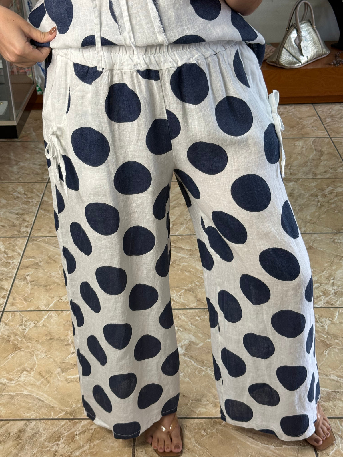 Polka Dots and Ribbons OS Linen Set (NO RETURNS OR EXCHANGE)