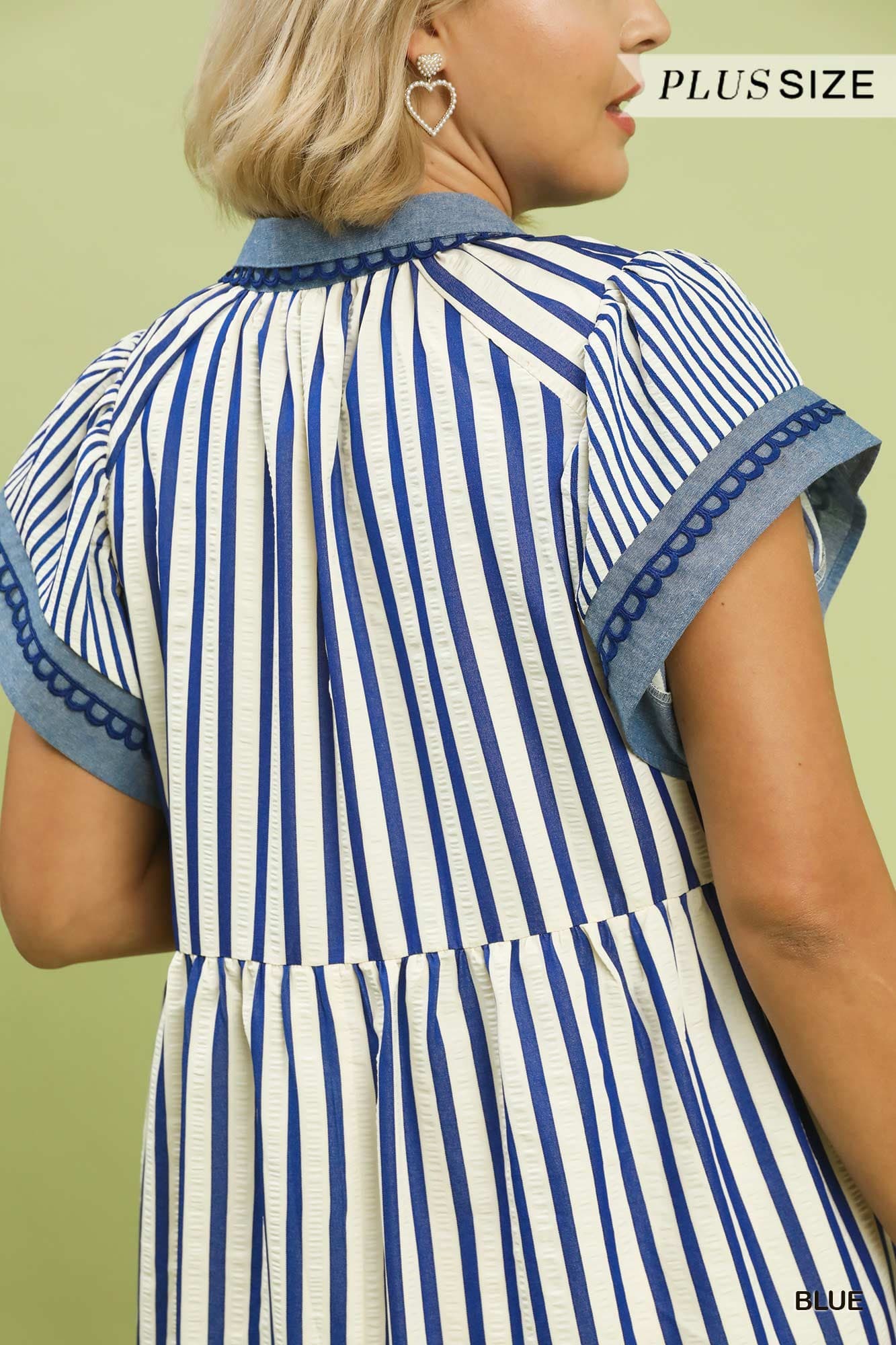 Flutter Sleeve Striped Doll Dress (PLUS)