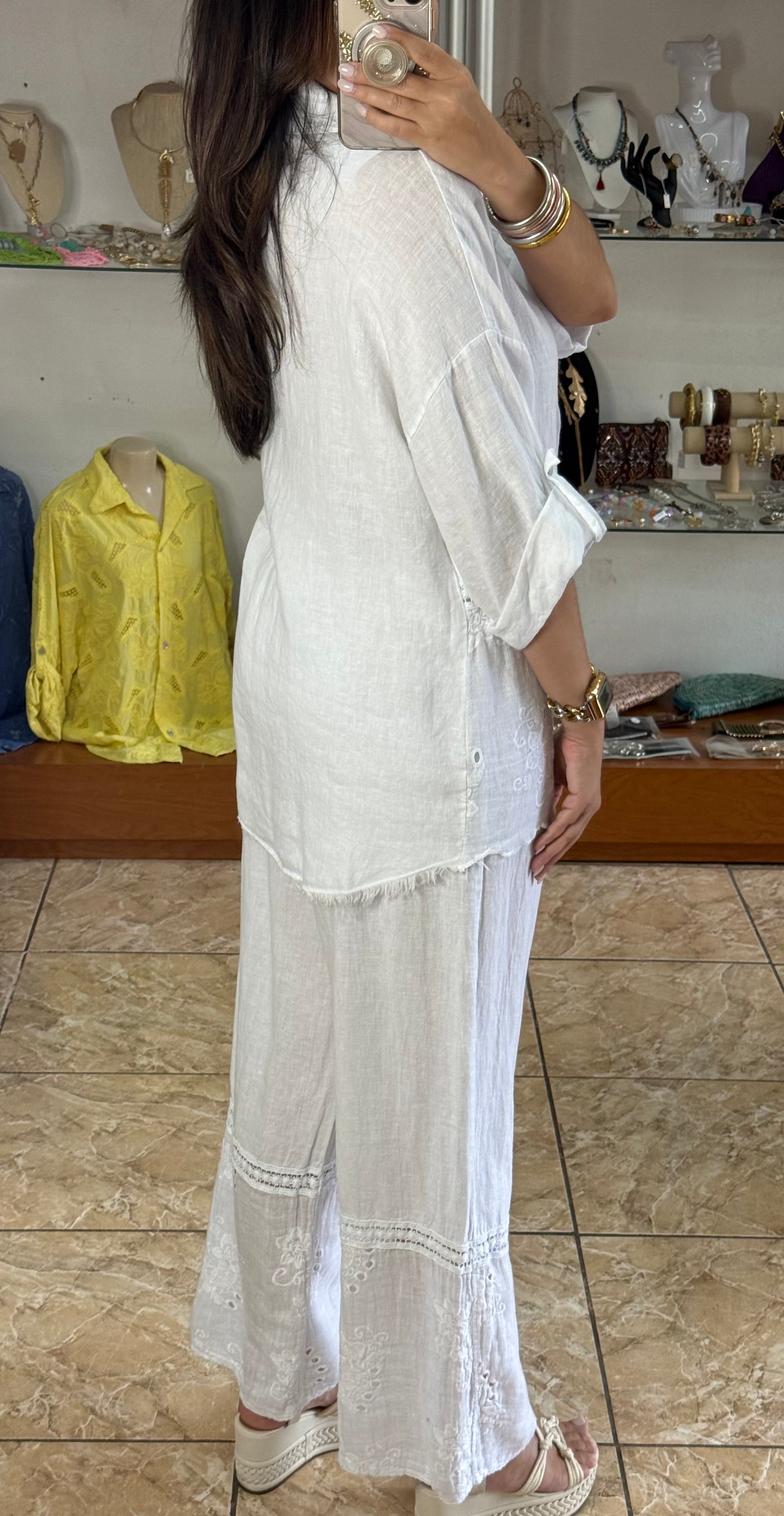 OS Button Down Top & Pant Set (NO RETURNS OR EXCHANGE)