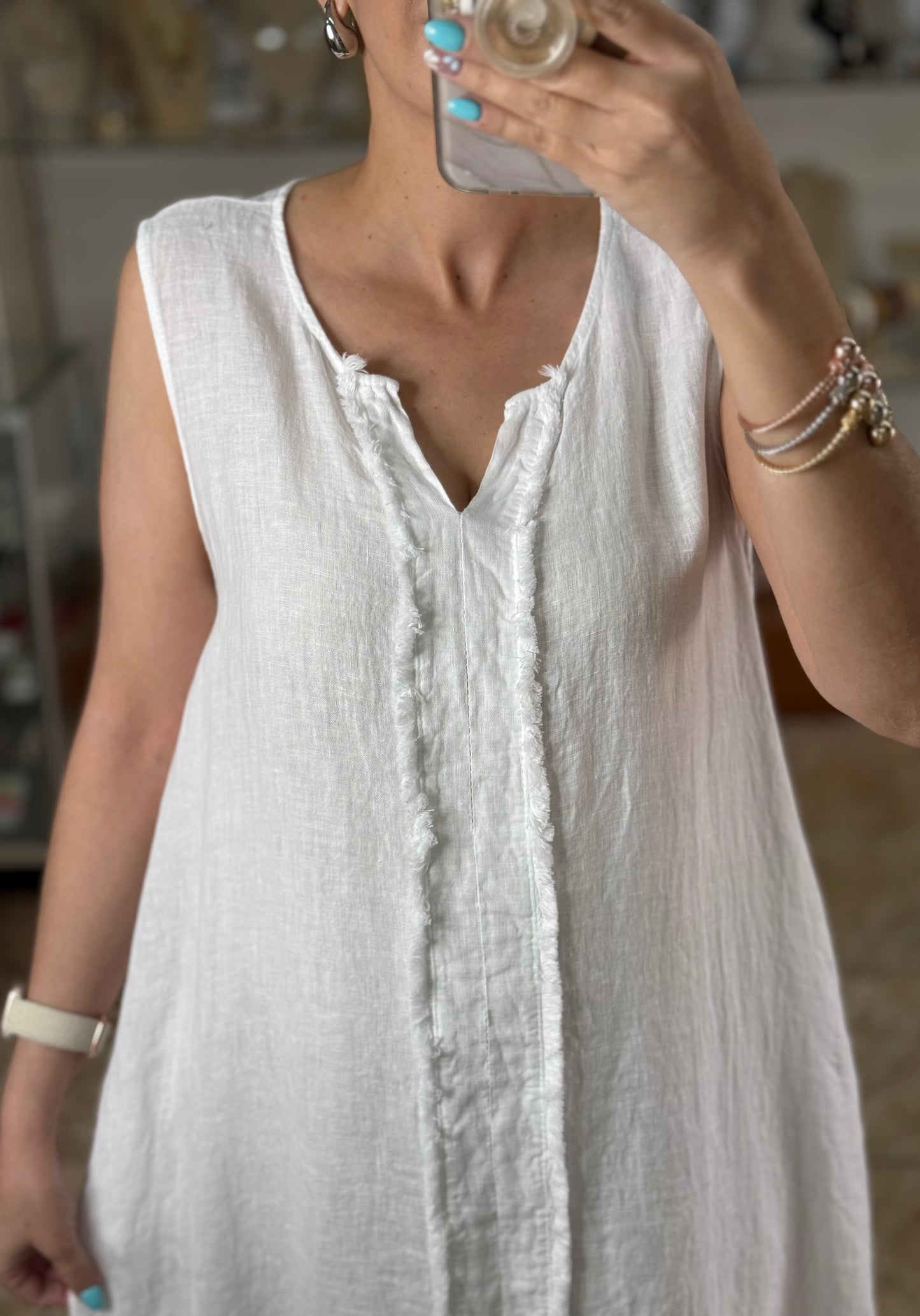 Sleeveless OS Linen Maxi Dress (FINAL SALE)