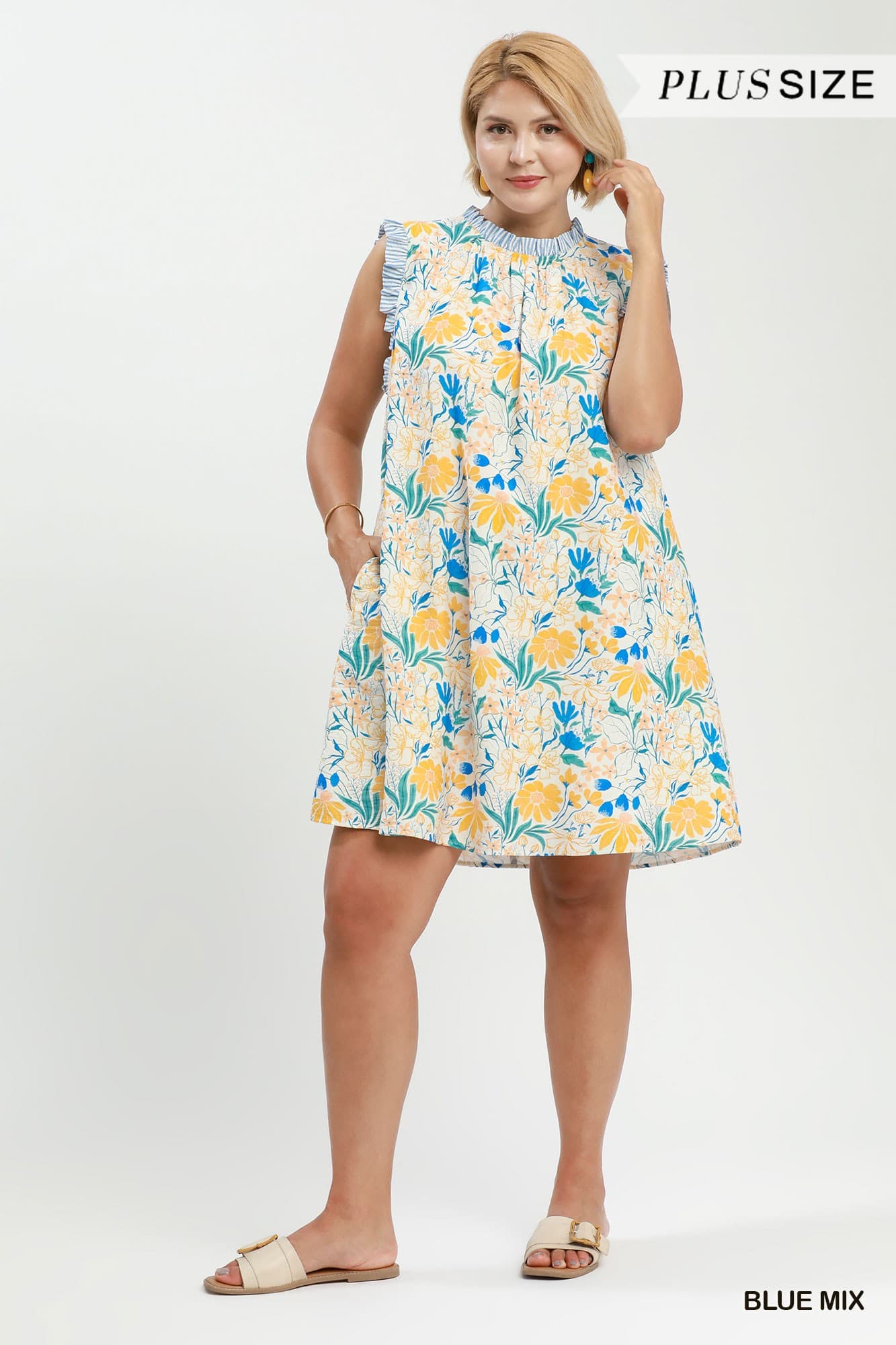 Floral Print Babydoll Dress (PLUS)