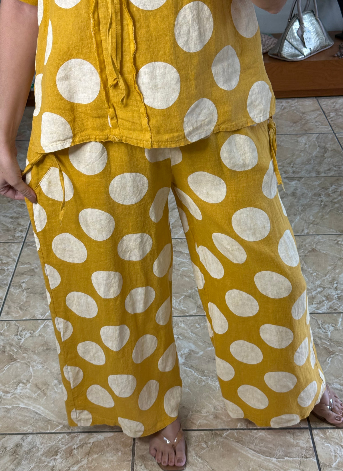 Polka Dots and Ribbons OS Linen Set (NO RETURNS OR EXCHANGE)