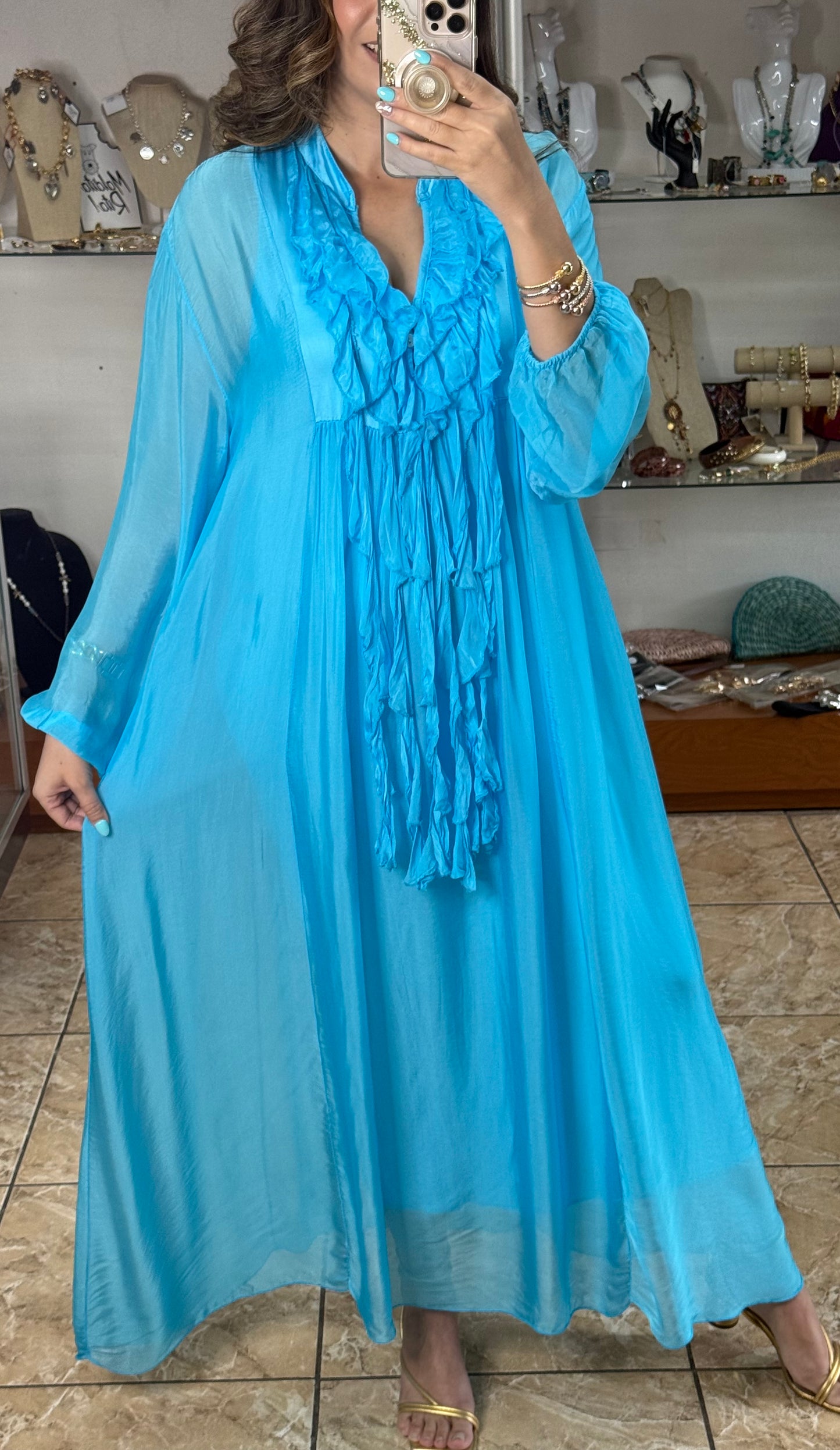 OS Silk Maxi Dress (NO RETURNS OR EXCHANGE)