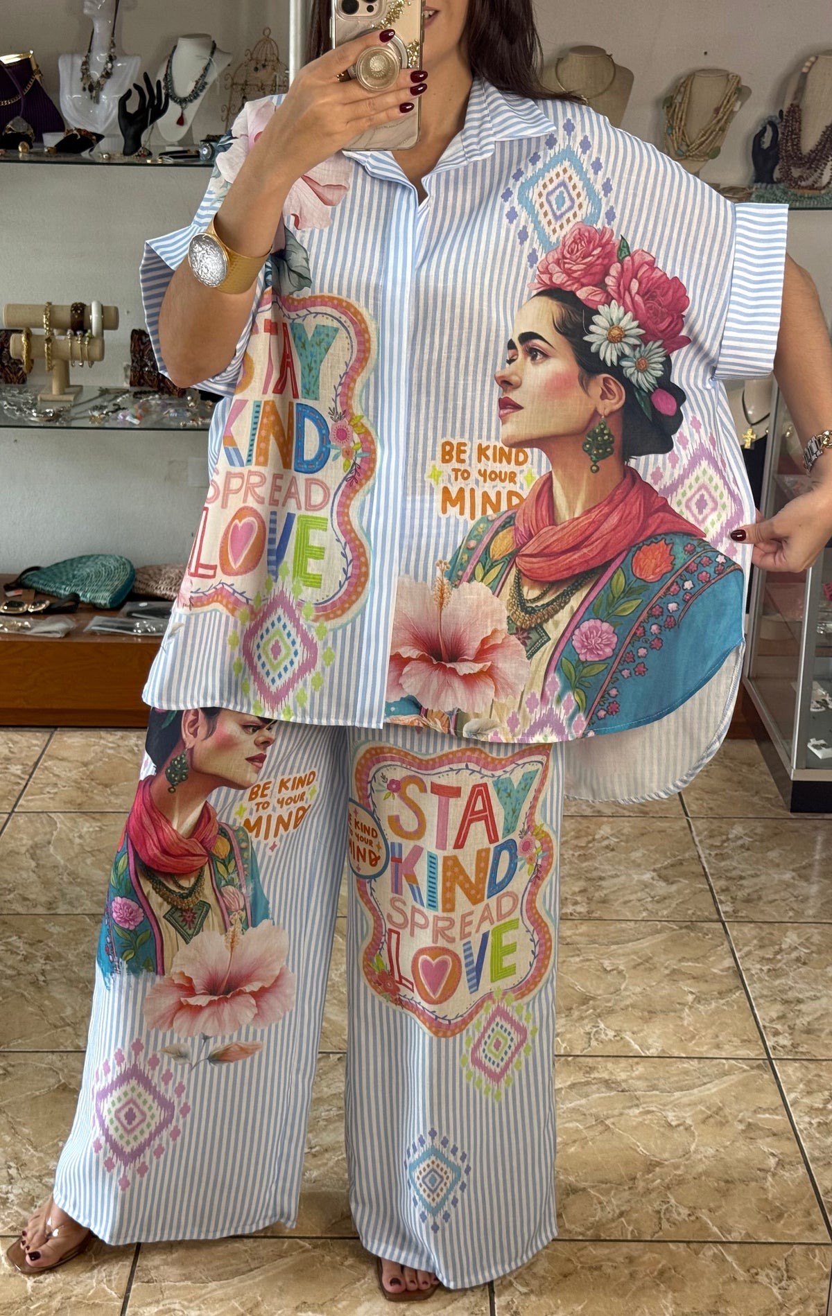 OS Frida Stripes Top & Pant Set (NO RETURNS OR EXCHANGE)