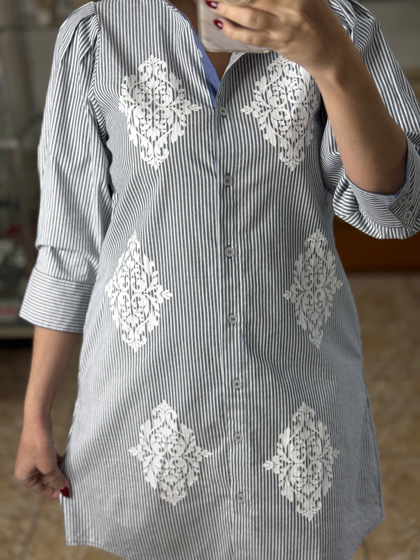 Button Down Stripes Dress