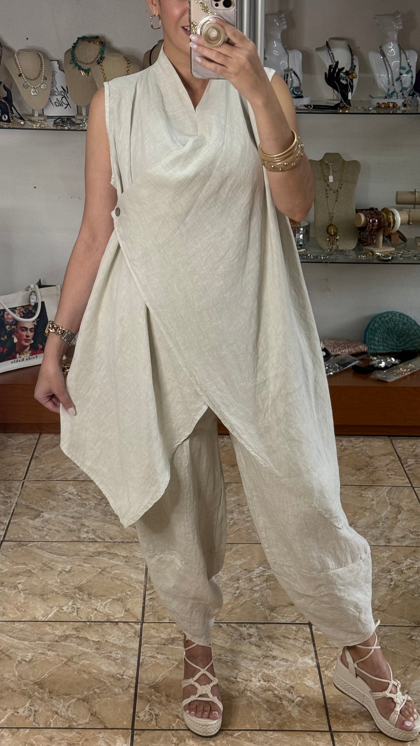 Avant-Garde OS Linen Pant Set (NO RETURNS OR EXCHANGE)