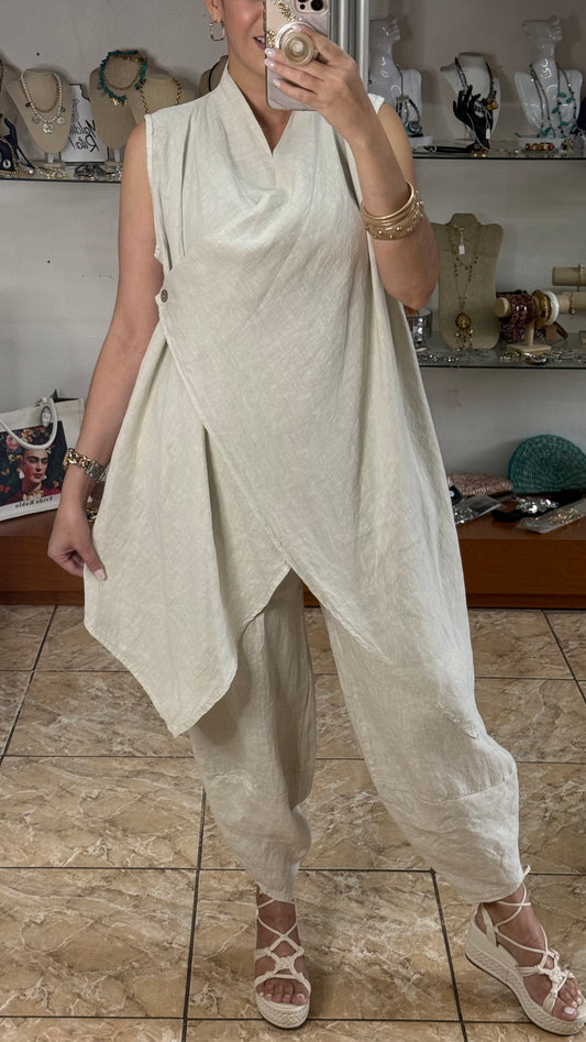 Avant-Garde OS Linen Pant Set (NO RETURNS OR EXCHANGE)