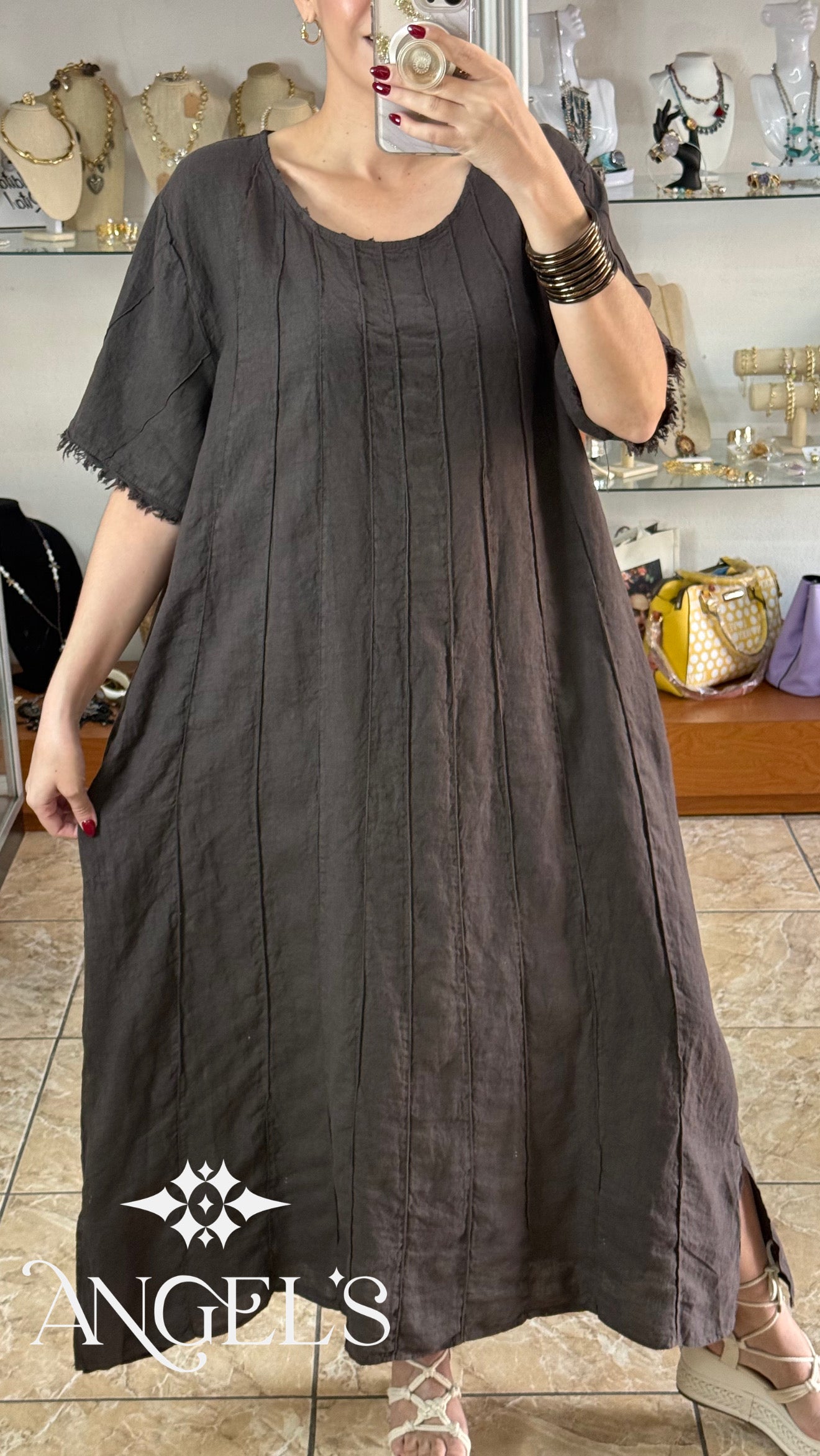 Linen OS Maxi Dress (FINAL SALE)