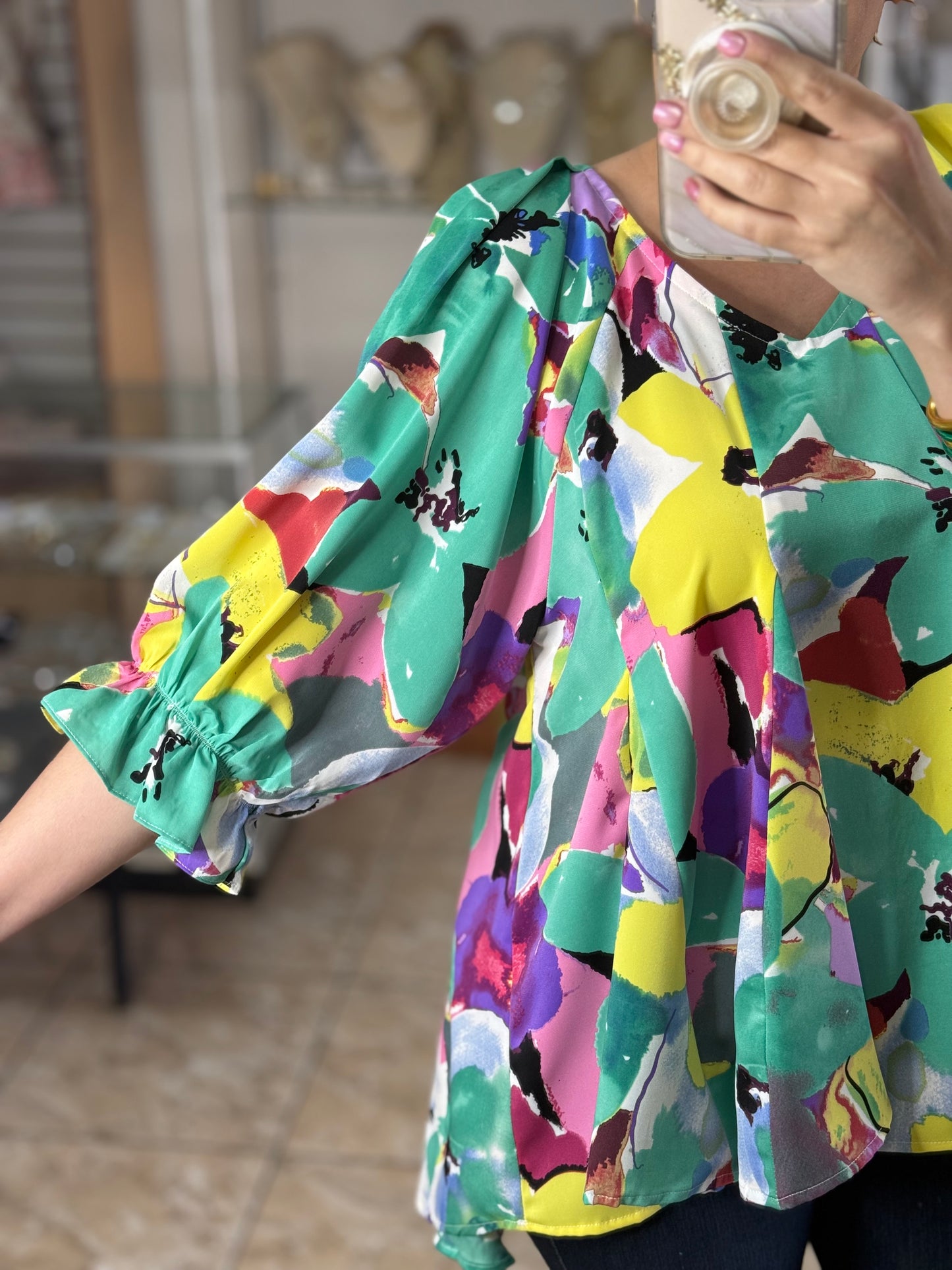 Emerald Mix Floral Top
