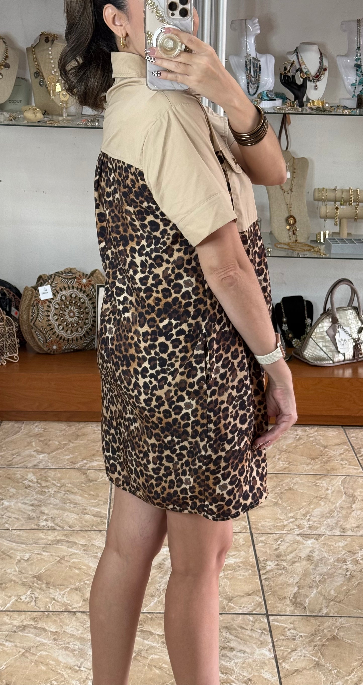 Leopard/Camel Mini Dress
