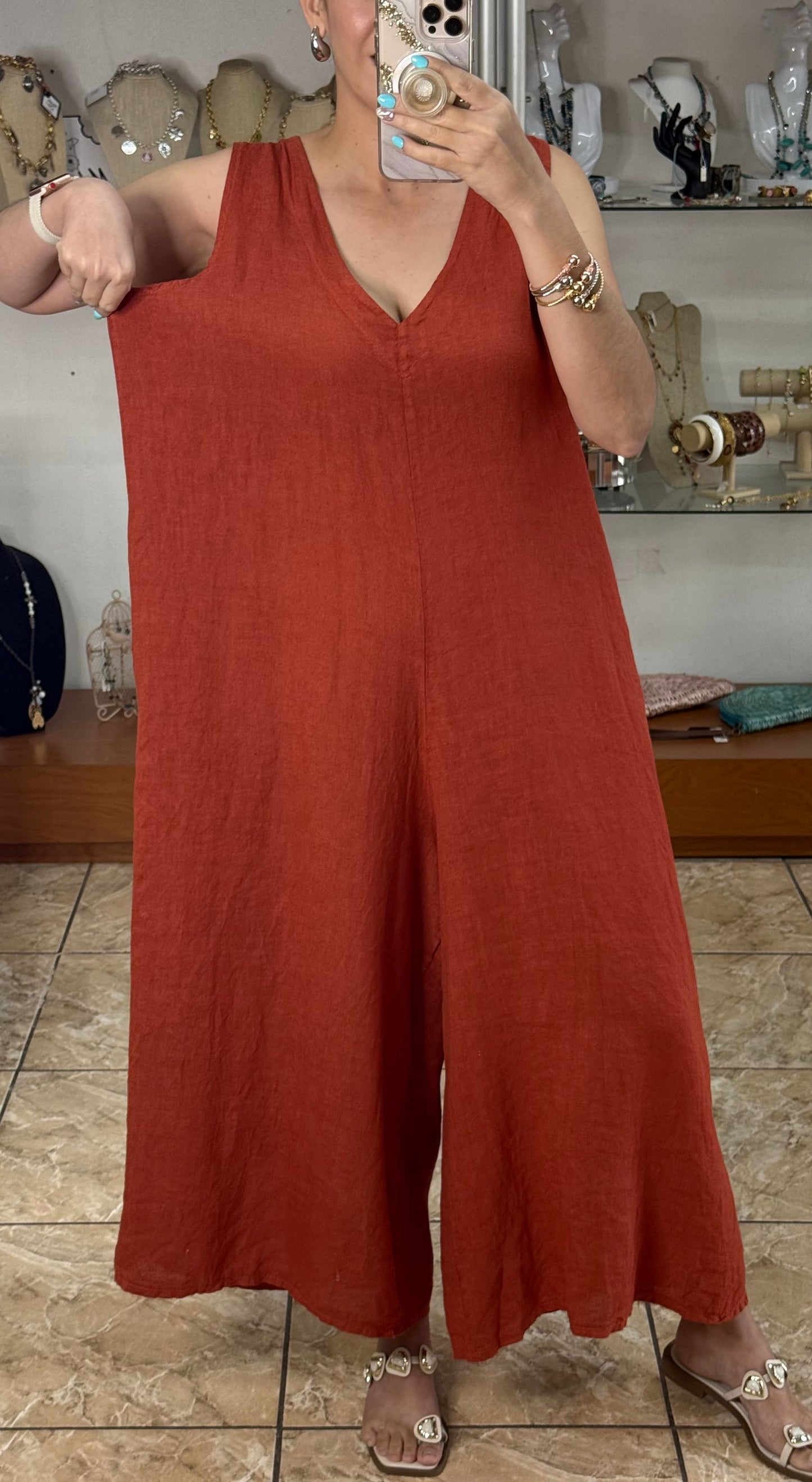 Sleeveless OS Linen Jumpsuit (FINAL SALE)