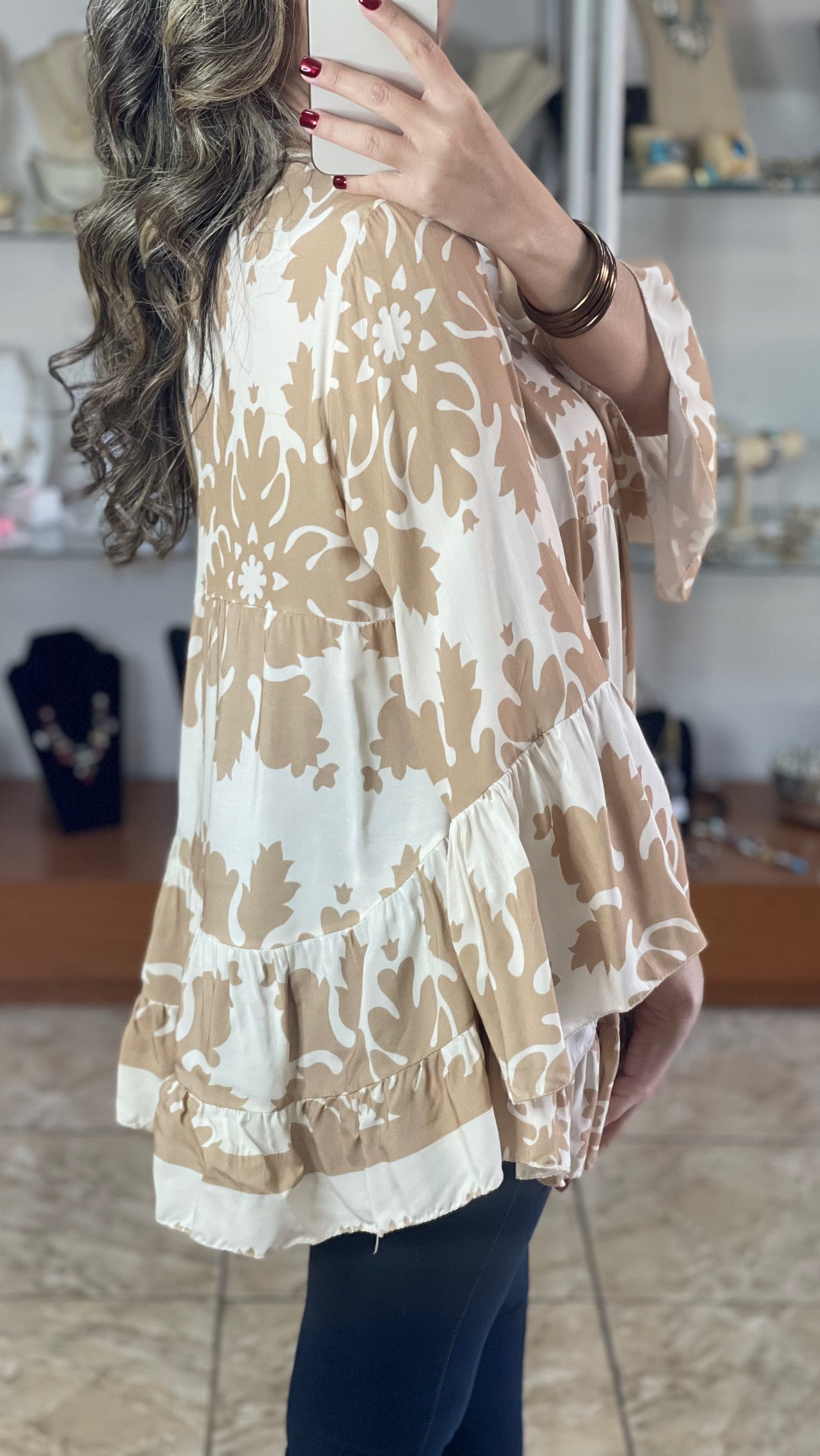 Cream/Beige OS Boho Top