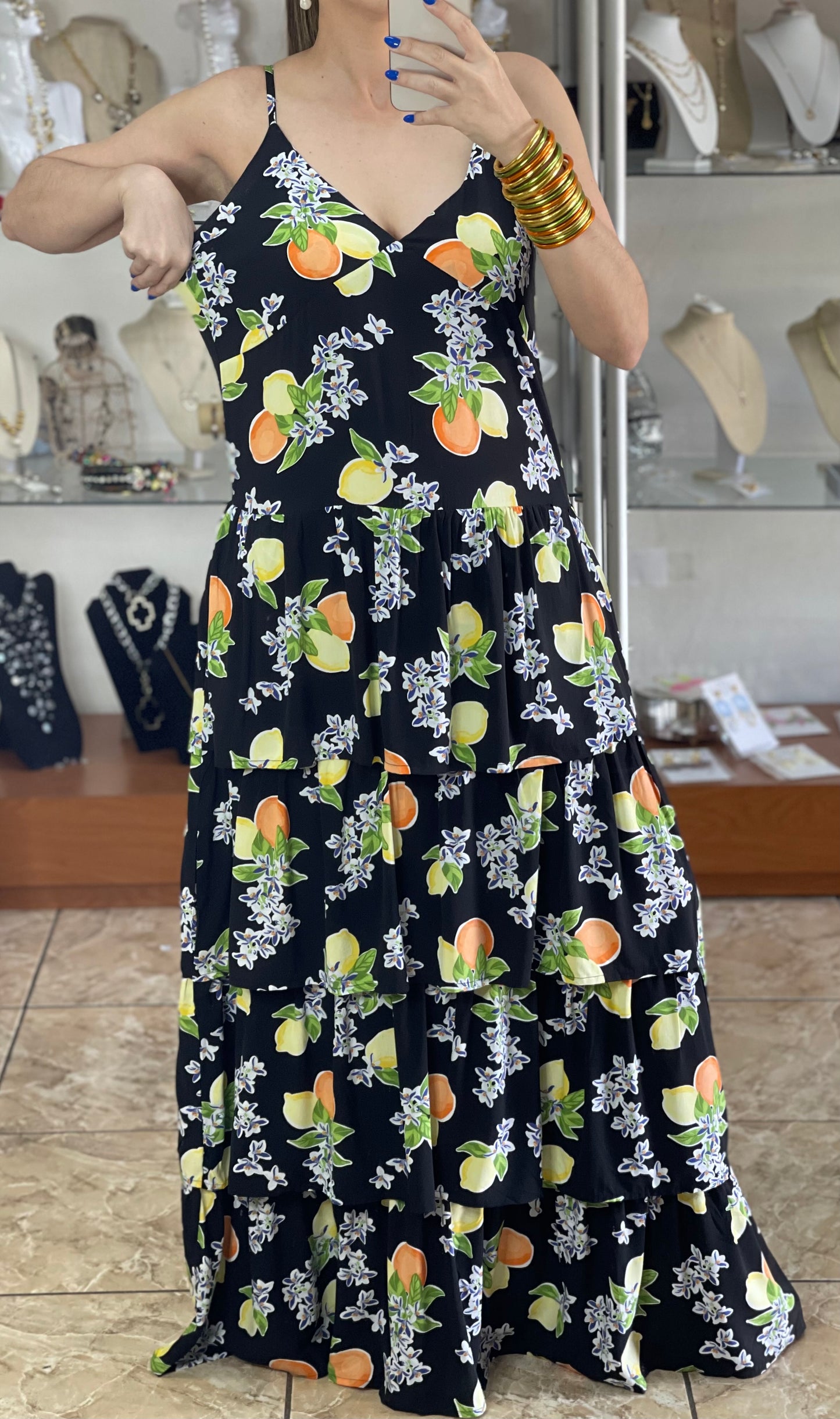 Black Lemons Maxi Dress