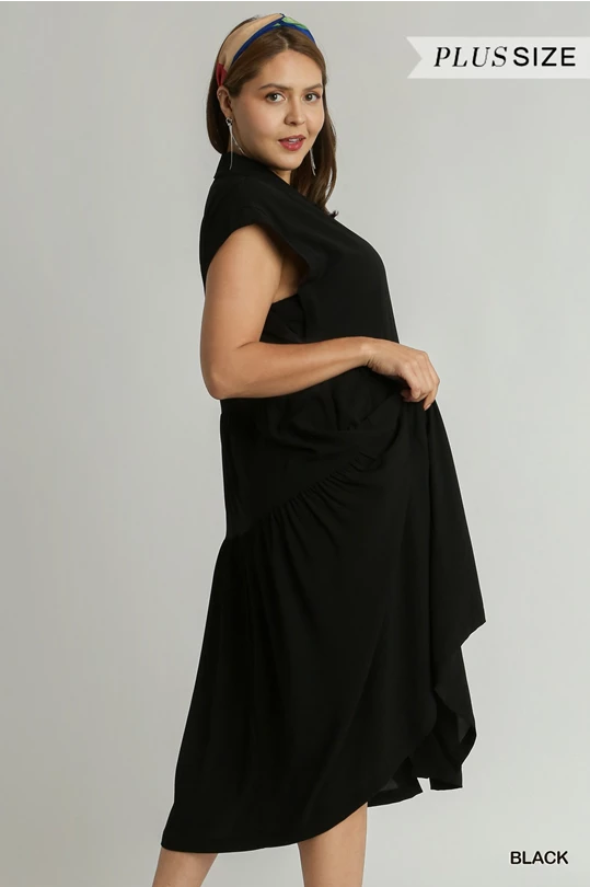 A-Line Tiered Button Maxi Dress