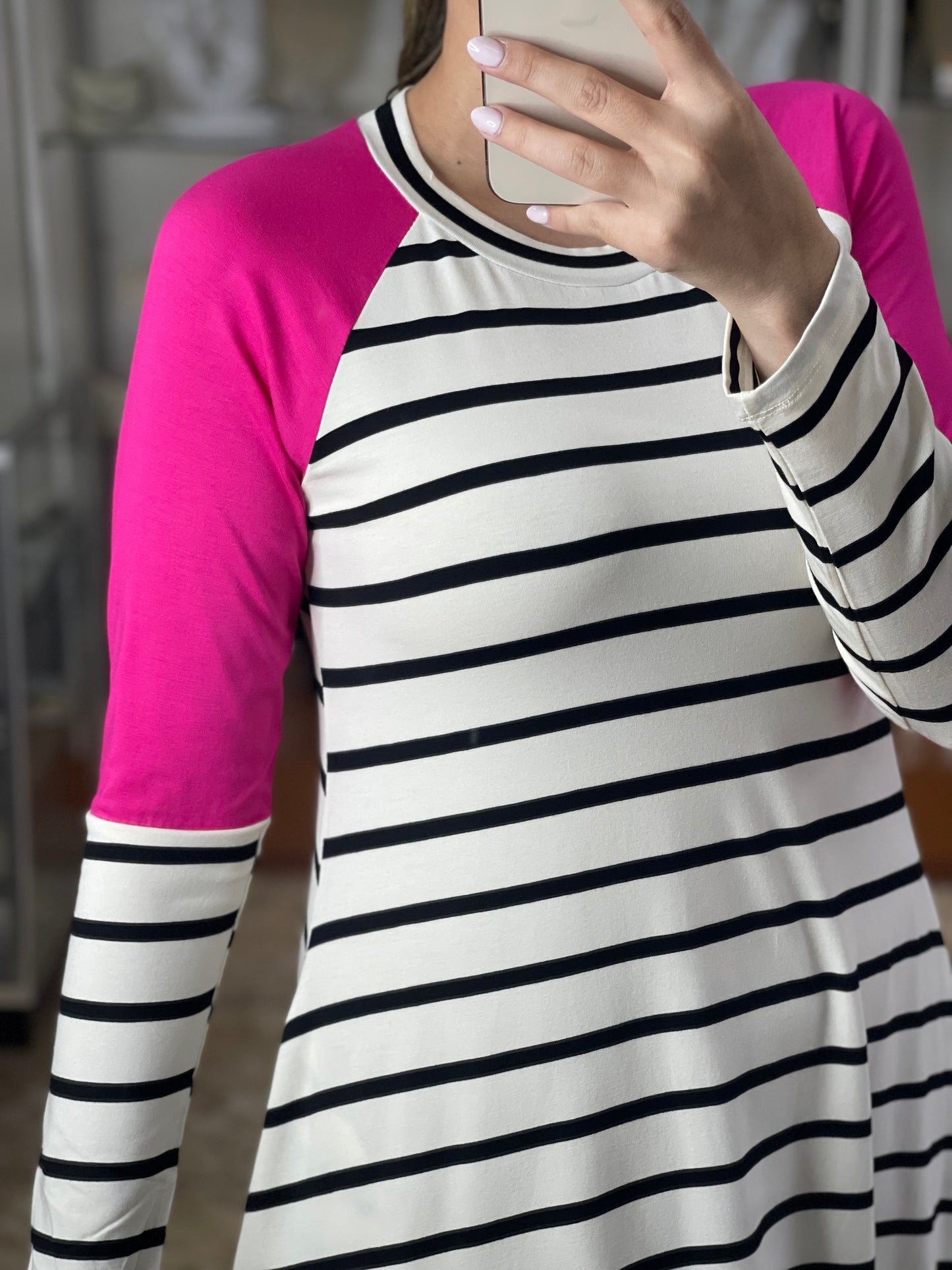 Long Sleeves Stripes Dress