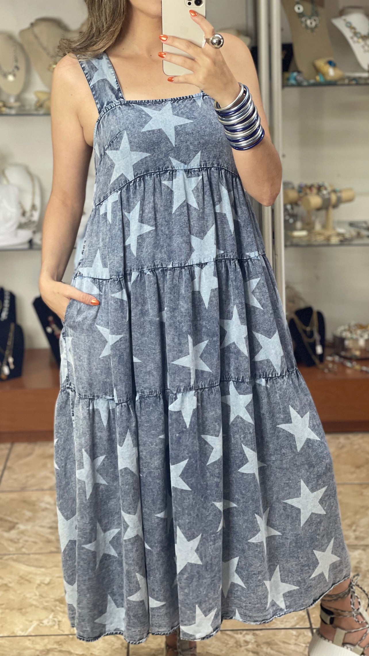 Stars Maxi Tencel Dress