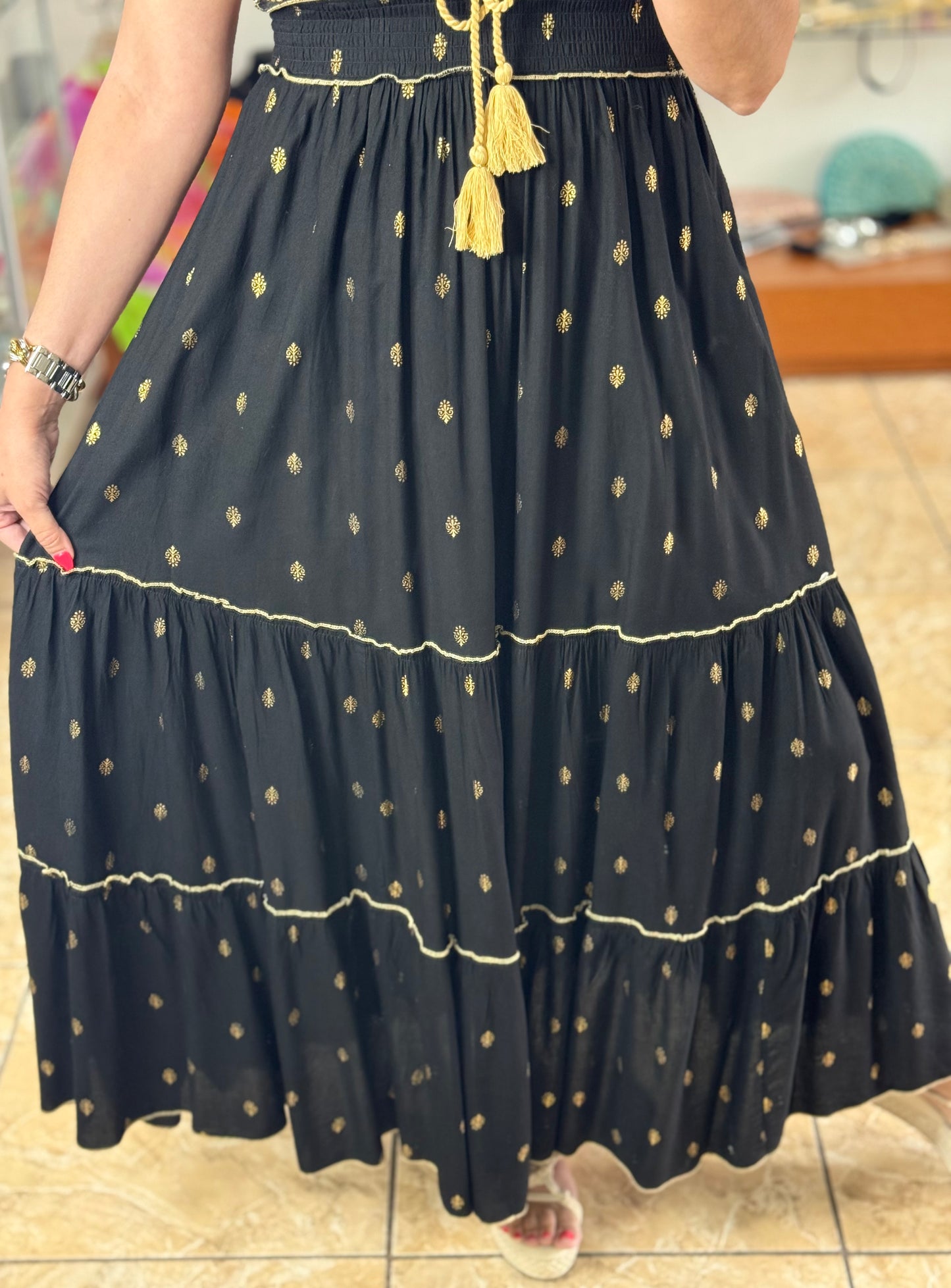 Open Back Boho OS Maxi Dress (NO RETURNS OR EXCHANGE)