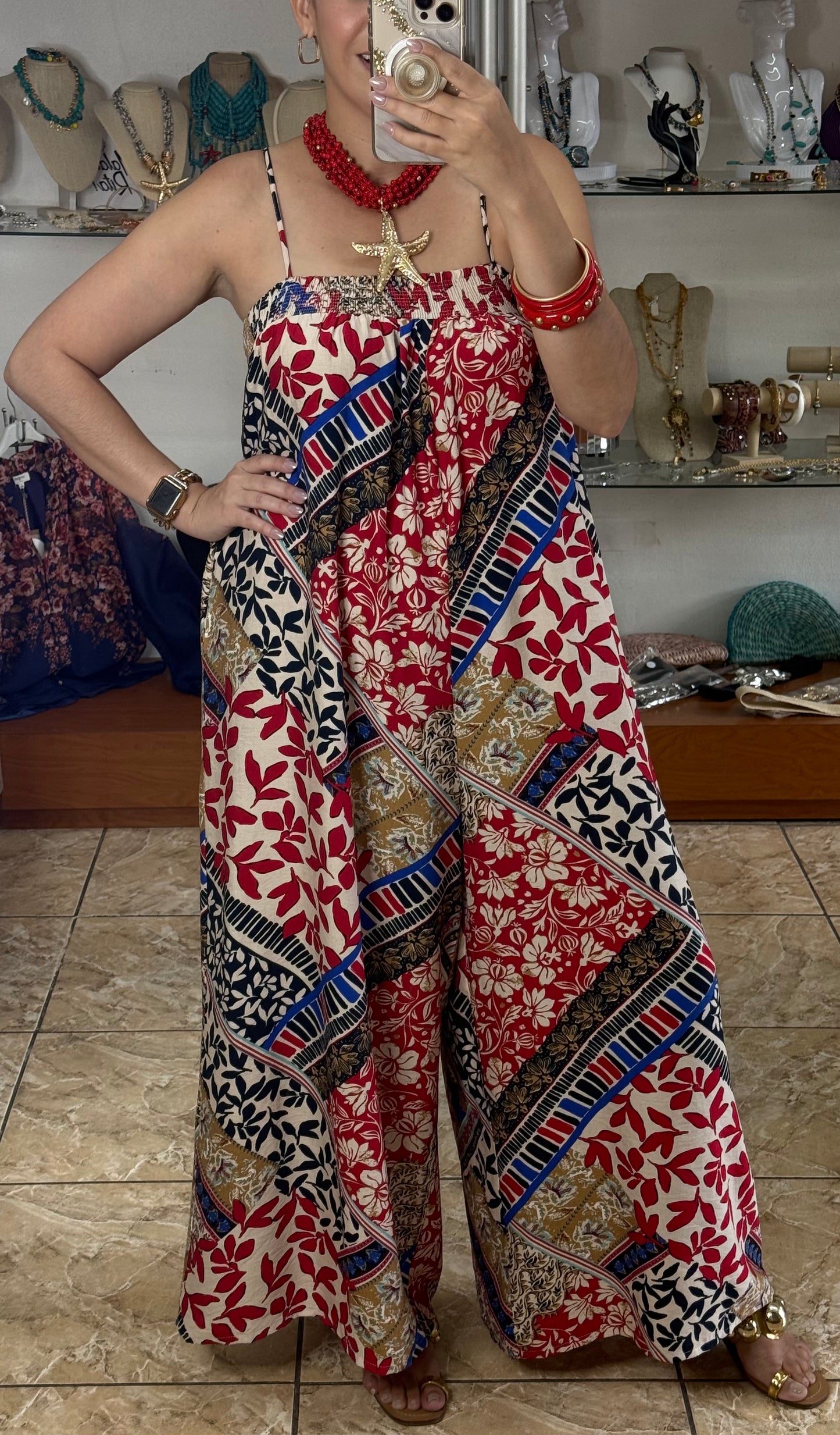 Red/Multi Jumpsuit