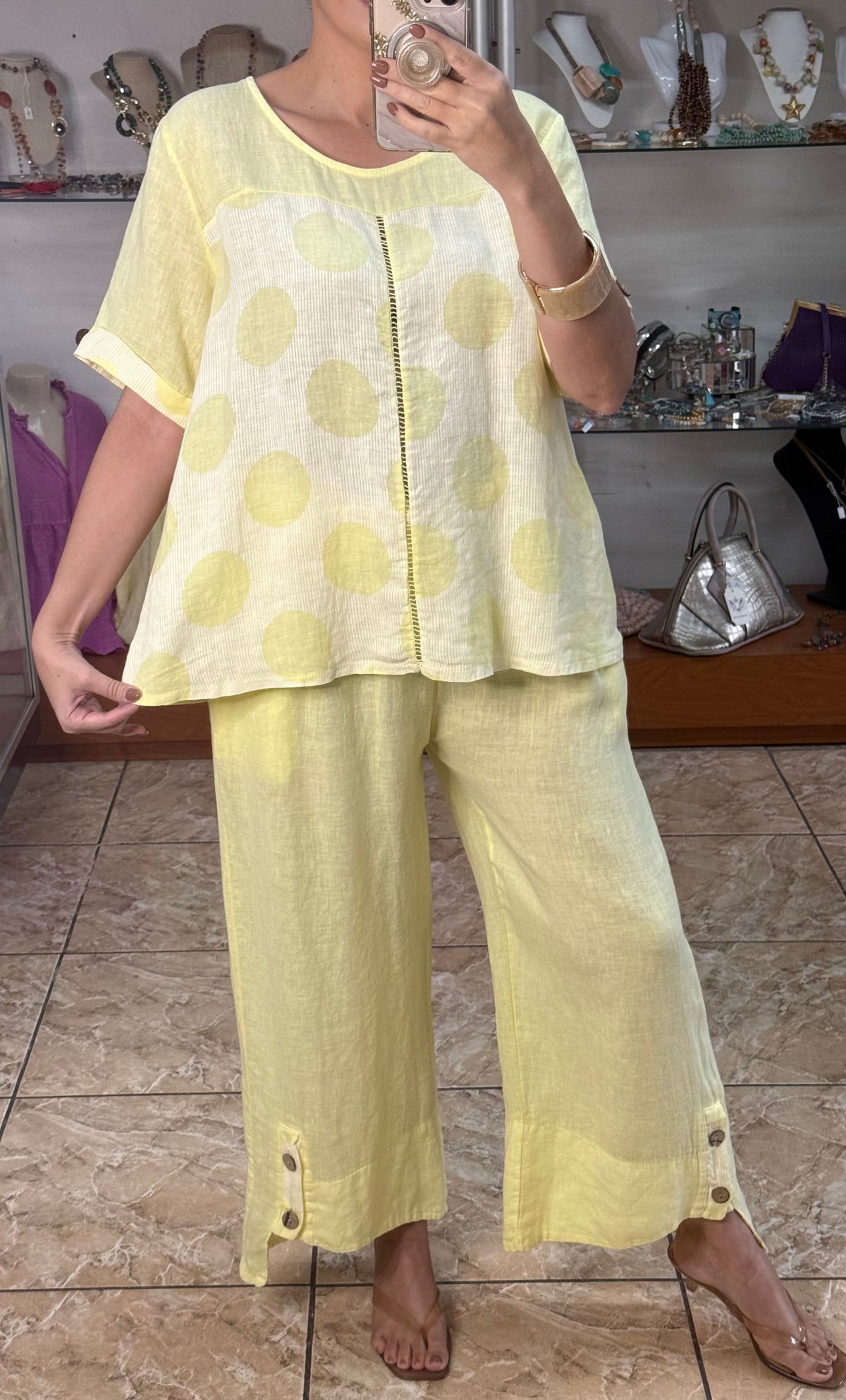 Stripes & Polka Dots OS Linen Set (NO RETURNS OR EXCHANGE)