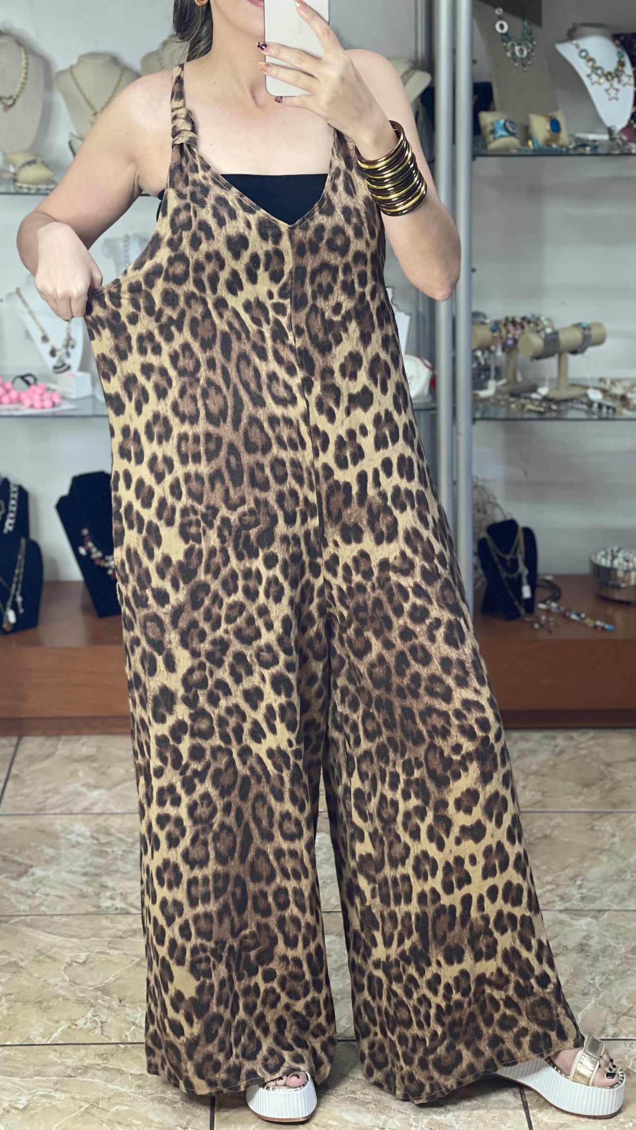 Leopard OS Linen Jumpsuit