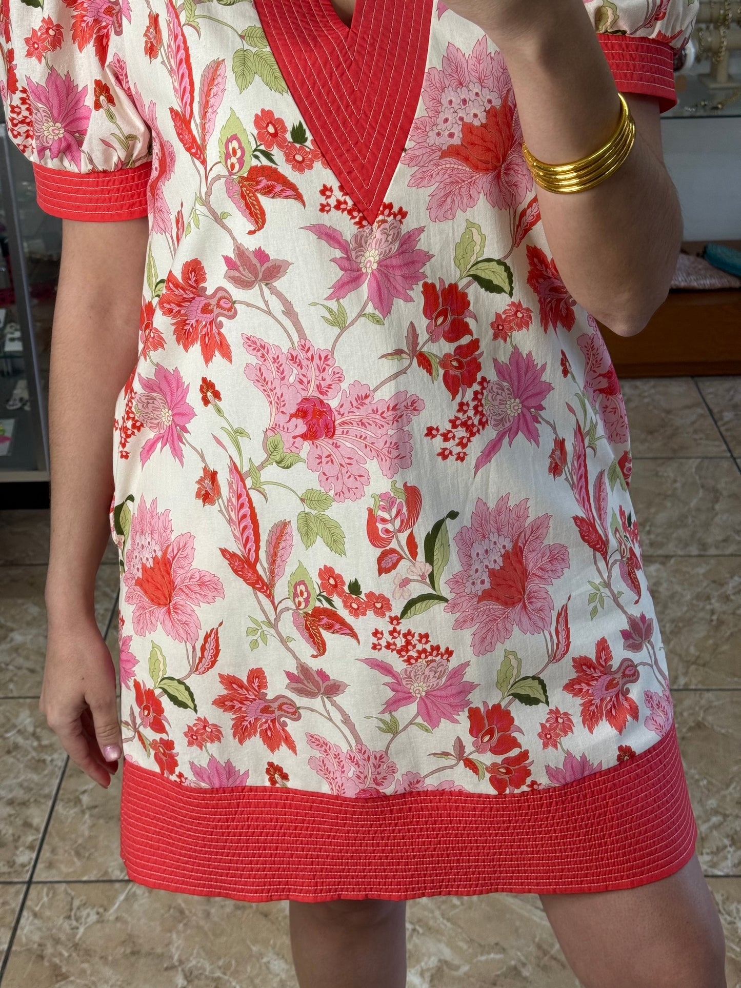 Puff Sleeve Floral Mini Dress