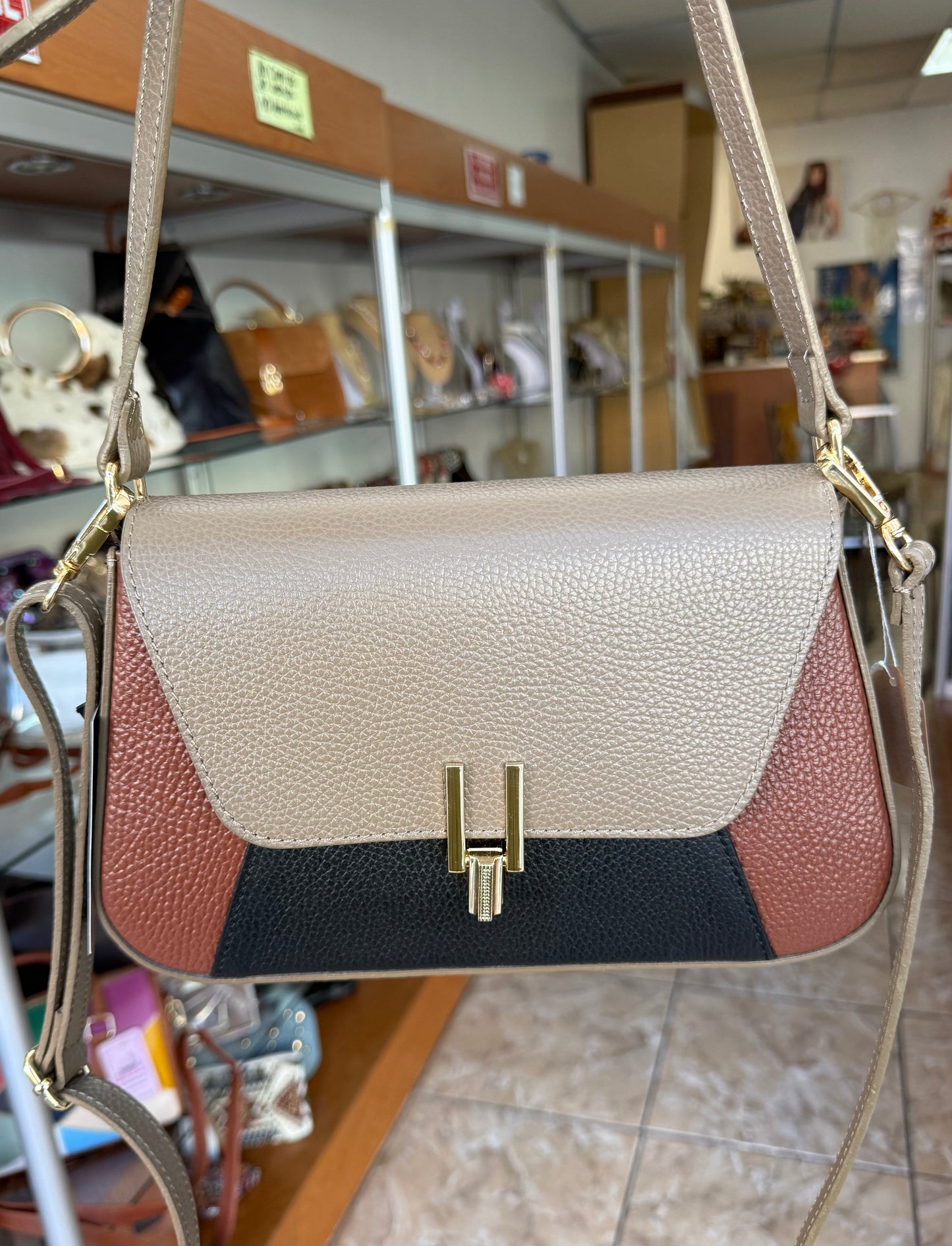 3 Color Leather Bag (FINAL SALE)