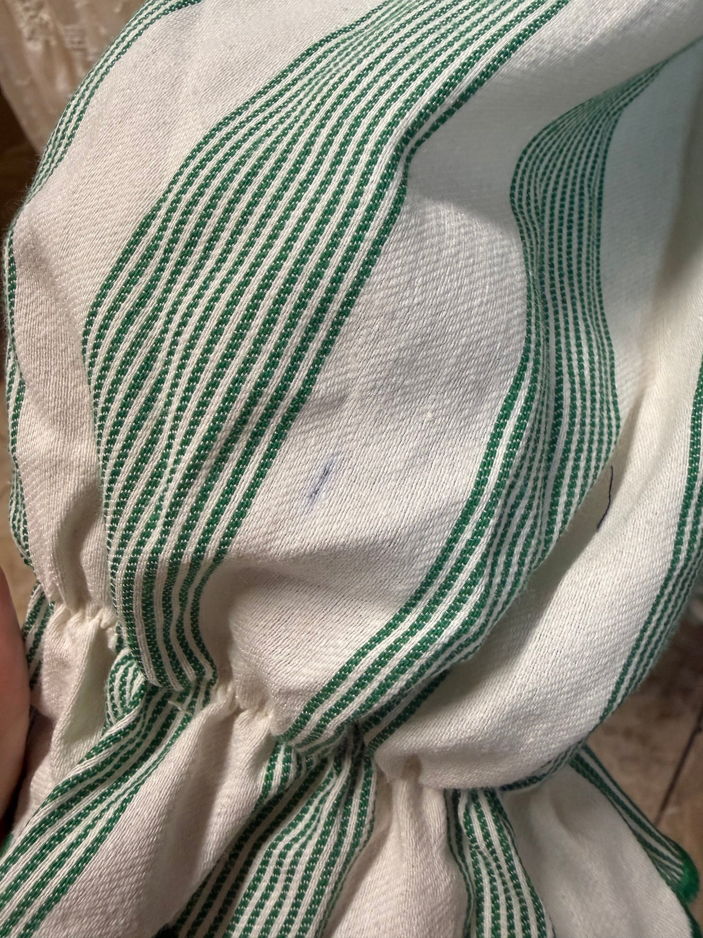 Green Stripes Ruffle Dress