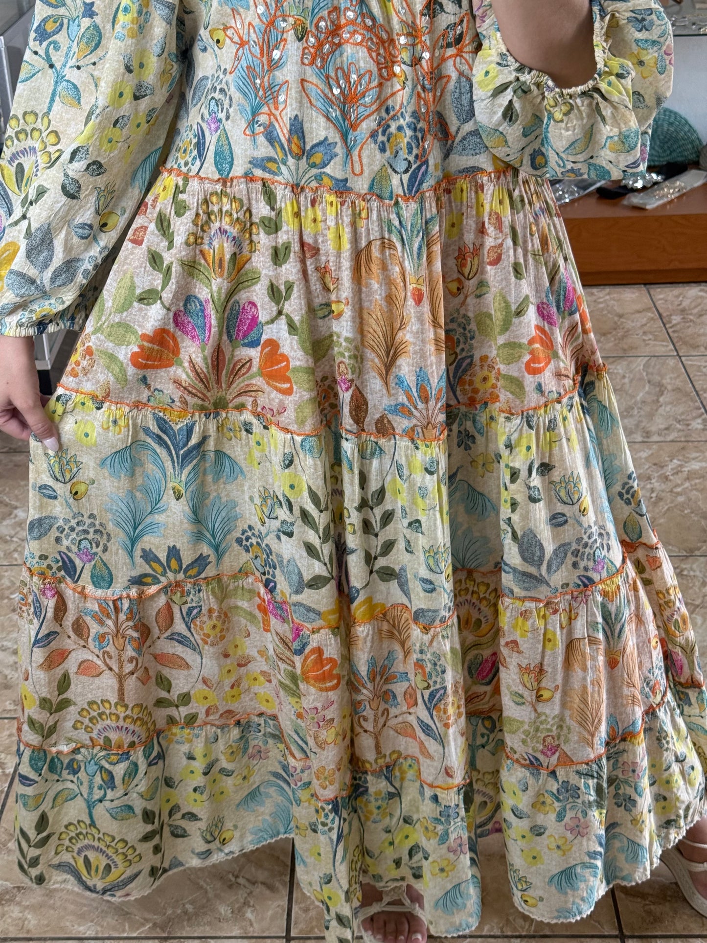 Floral Mix Off Shoulder Maxi Dress
