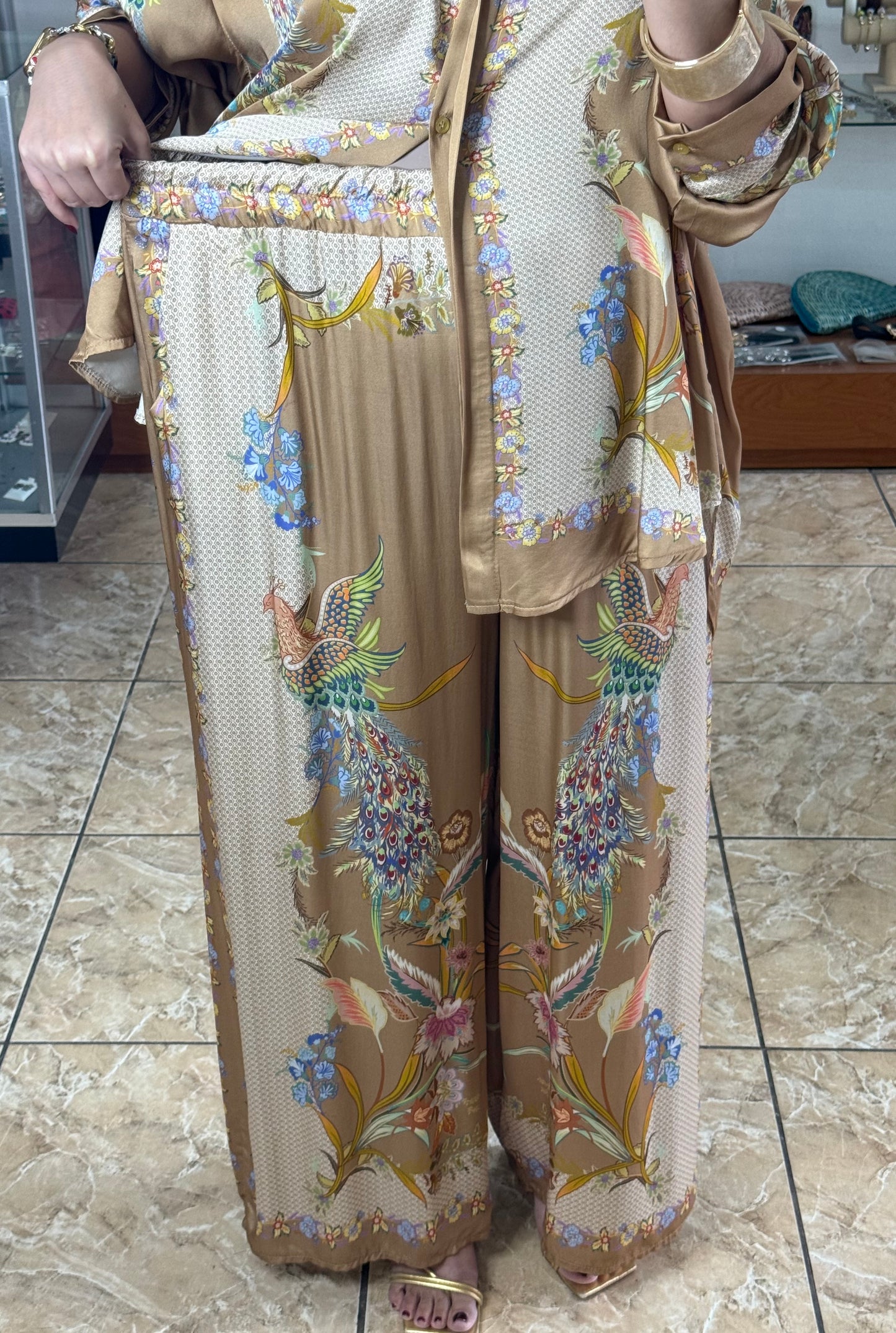 Birds & Flowers OS Satin Set (NO RETURNS OR EXCHANGE)