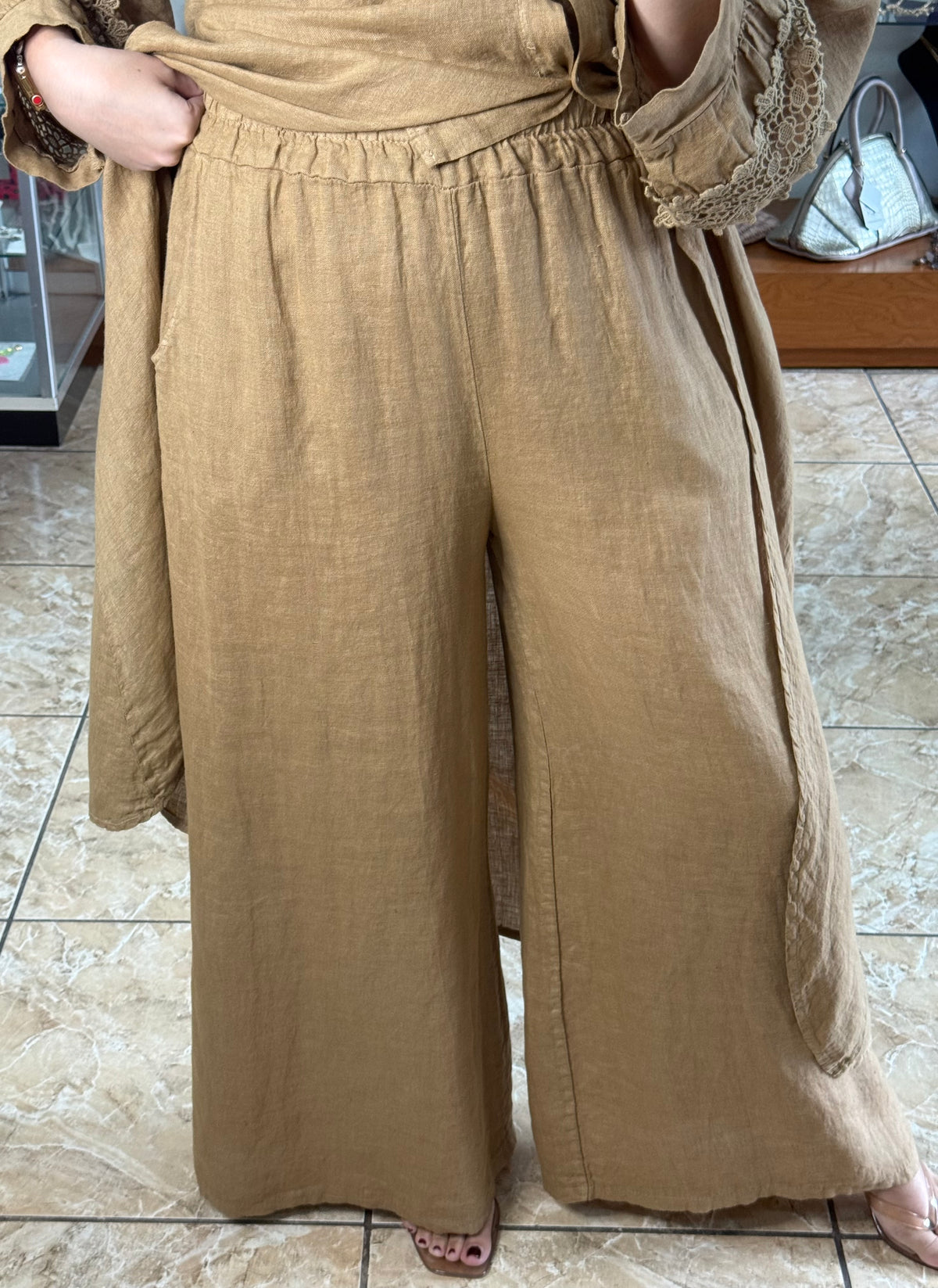 High/Low OS Linen Pant Set (NO RETURNS OR EXCHANGE)