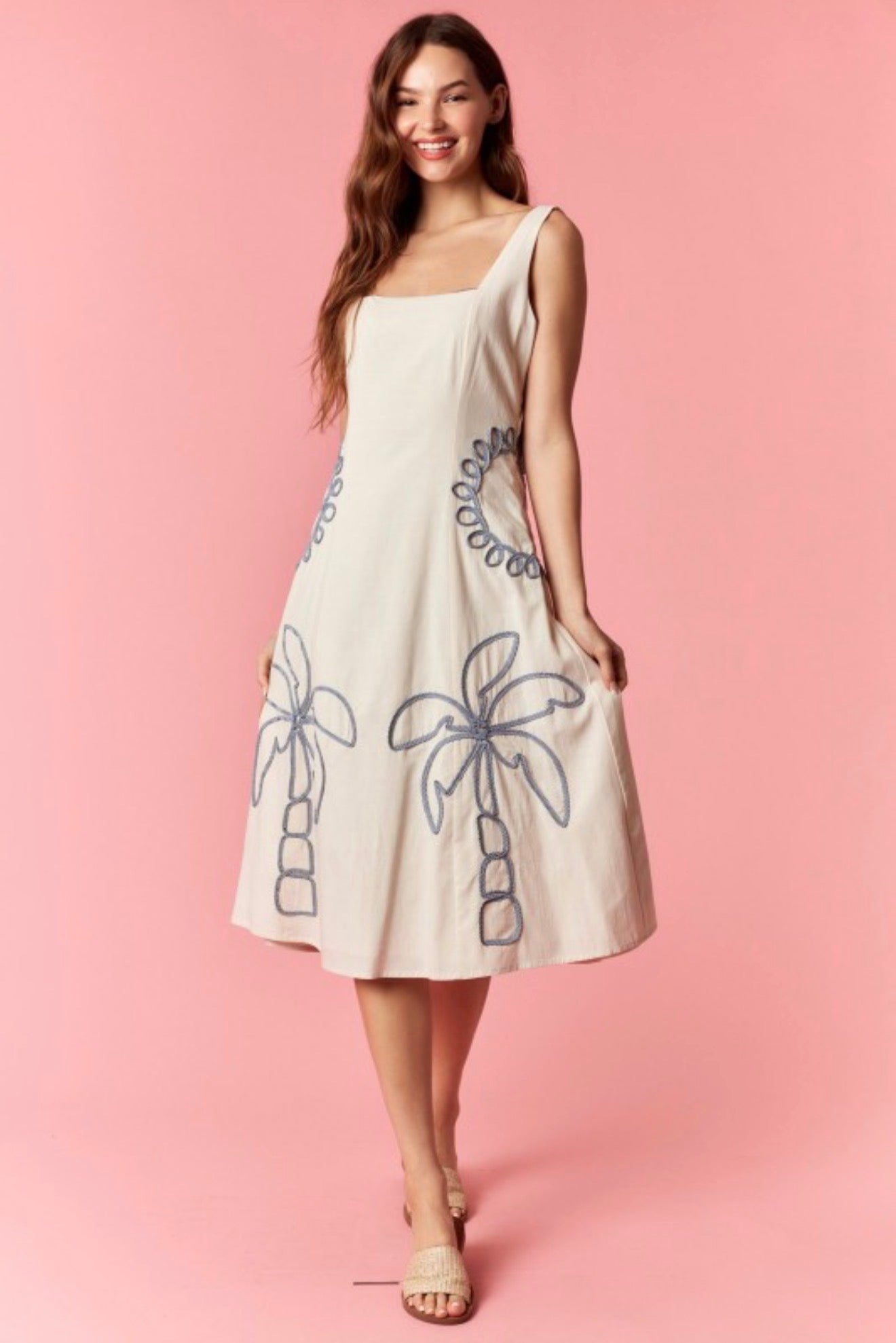 Palm Tree Midi Dress