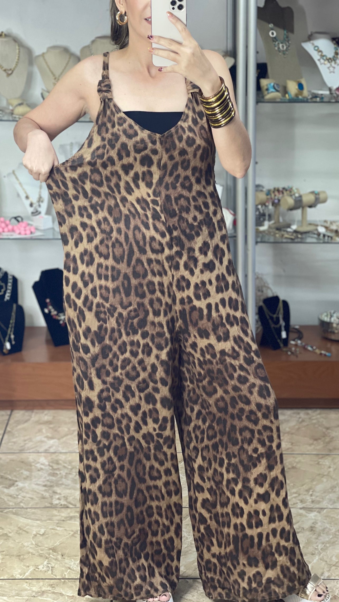 Leopard OS Linen Jumpsuit