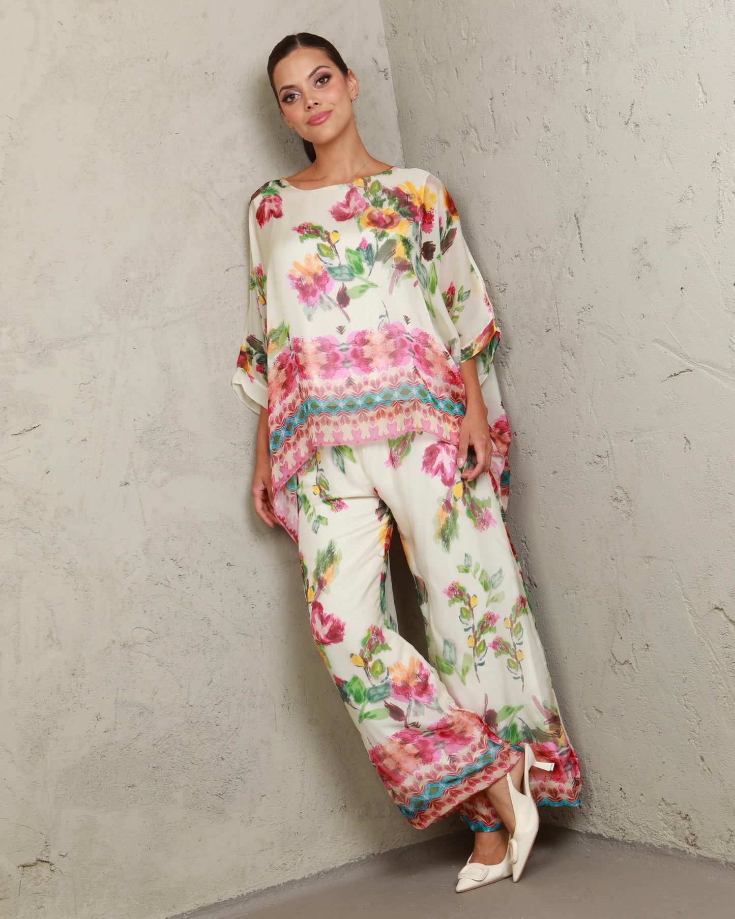 Mixed Watercolor Floral Silk OS Set (FINAL SALE)