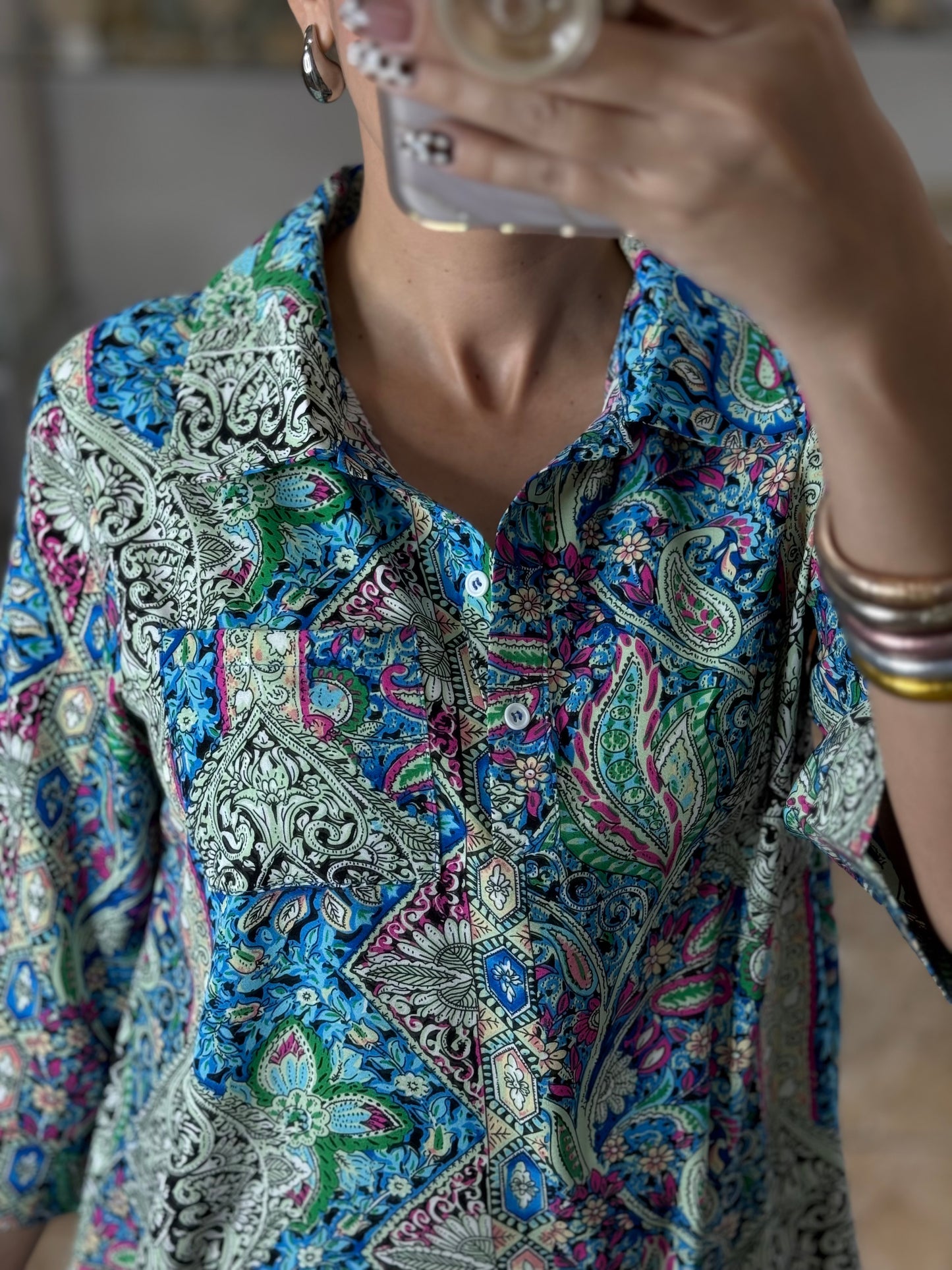 Blue Mix Paisley Dress