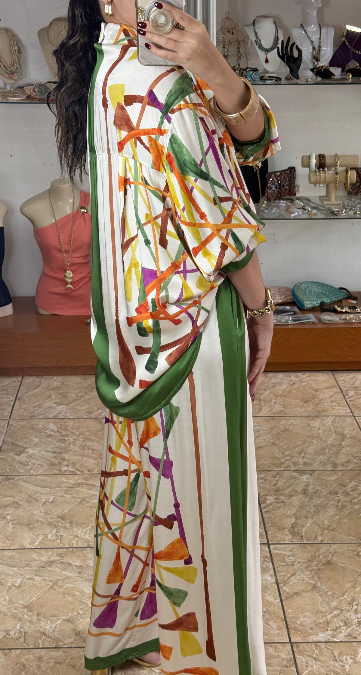 Tassel Print OS Satin Set (NO RETURNS OR EXCHANGE)