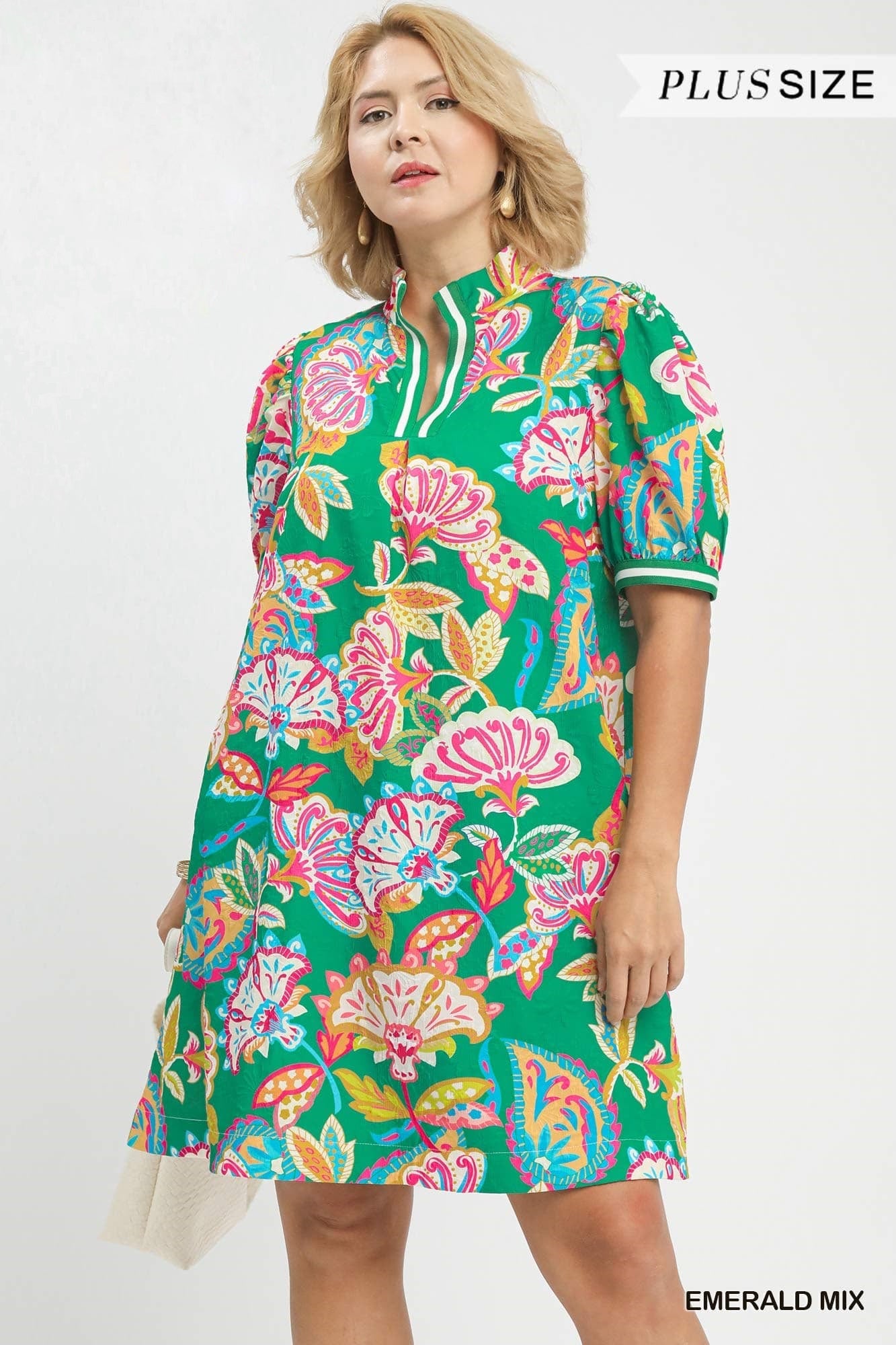 Emerald Jacquard Paisly Tunic Dress