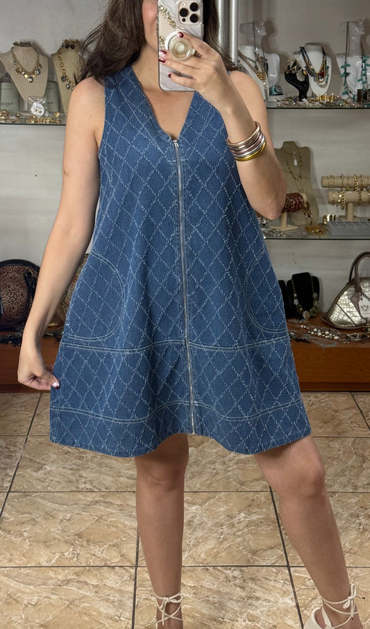 Sleeveless Denim Mini Dress