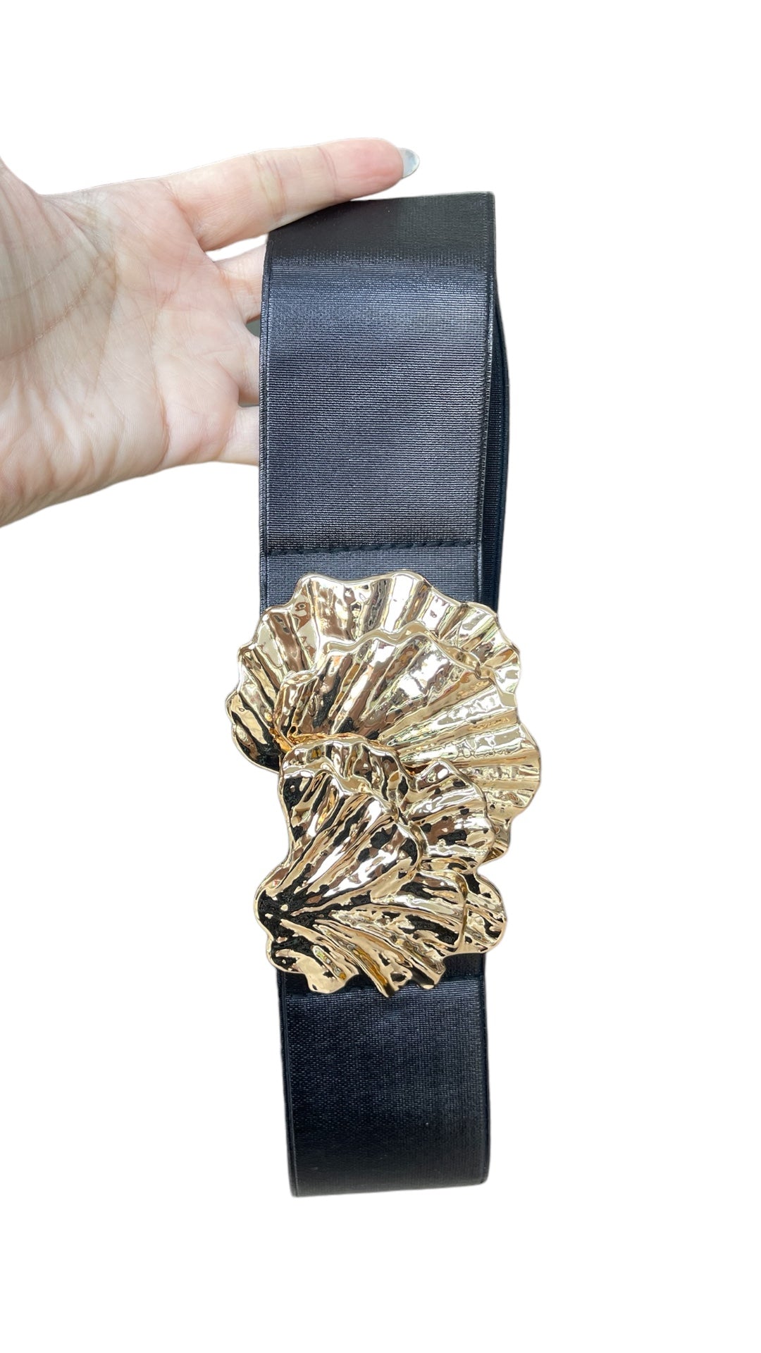 Metallic With Gold Buckle OS Belt